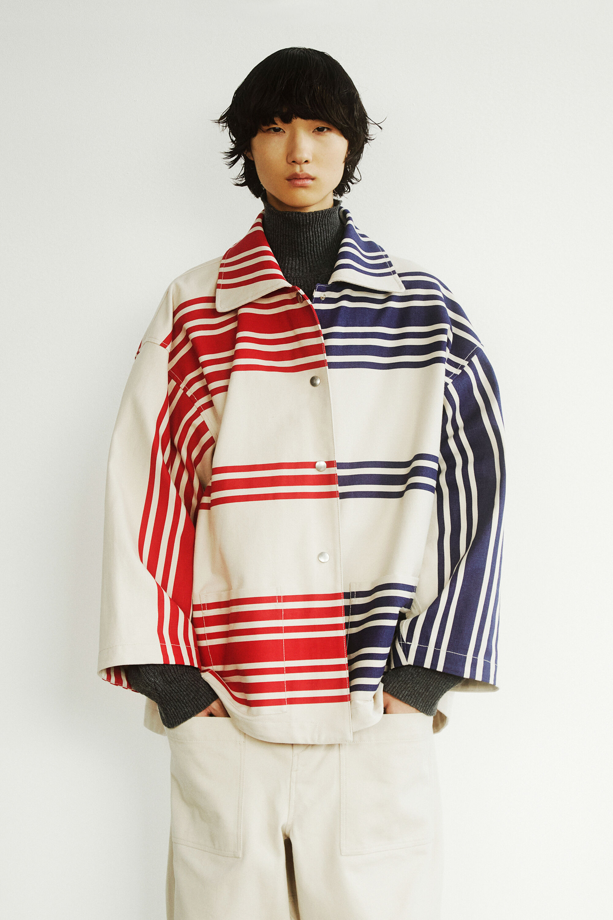Chaqueta oversize rayas Hed Mayner
