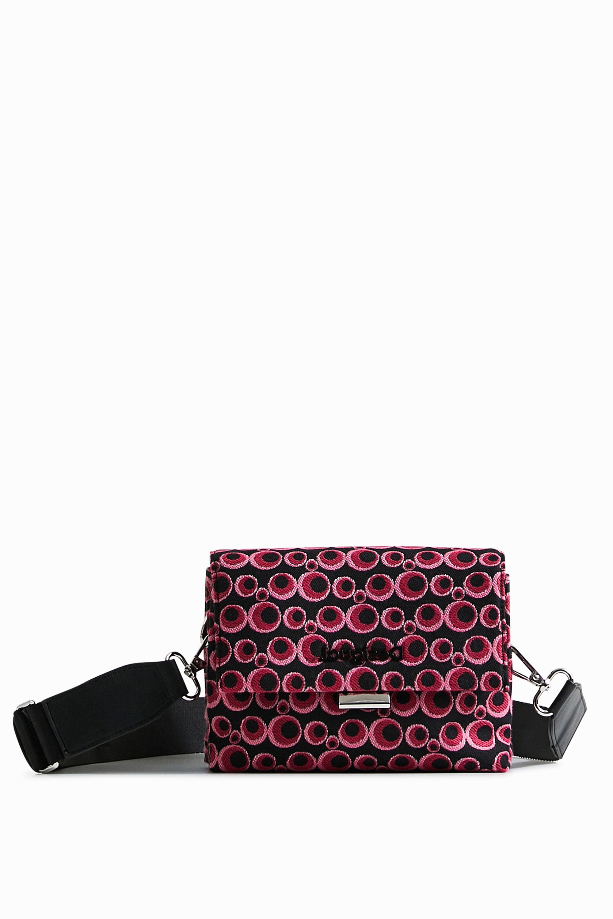 Bolso bandolera jacquard c&iacute;rculos