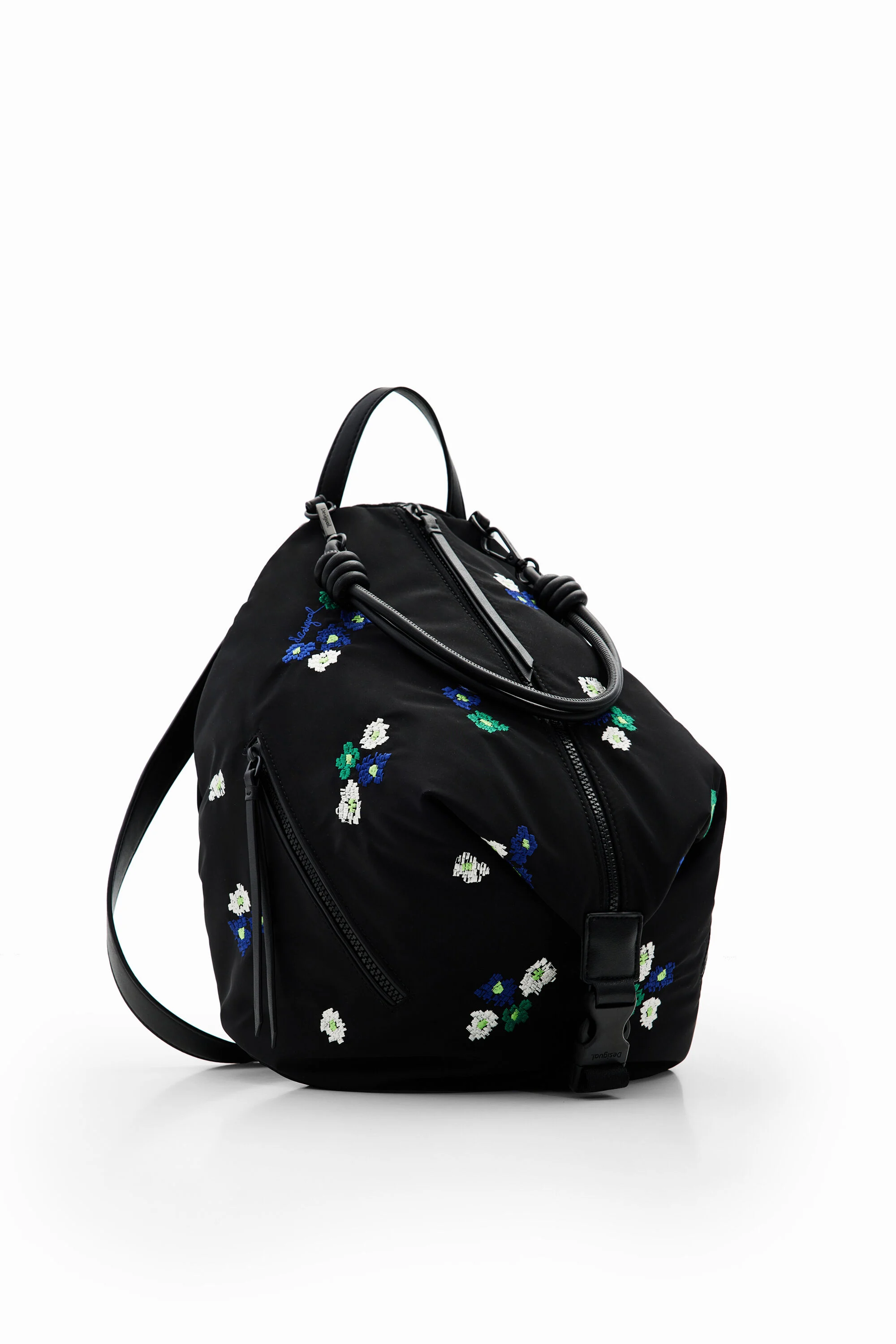 Mochila mediana flores multiposici&oacute;n