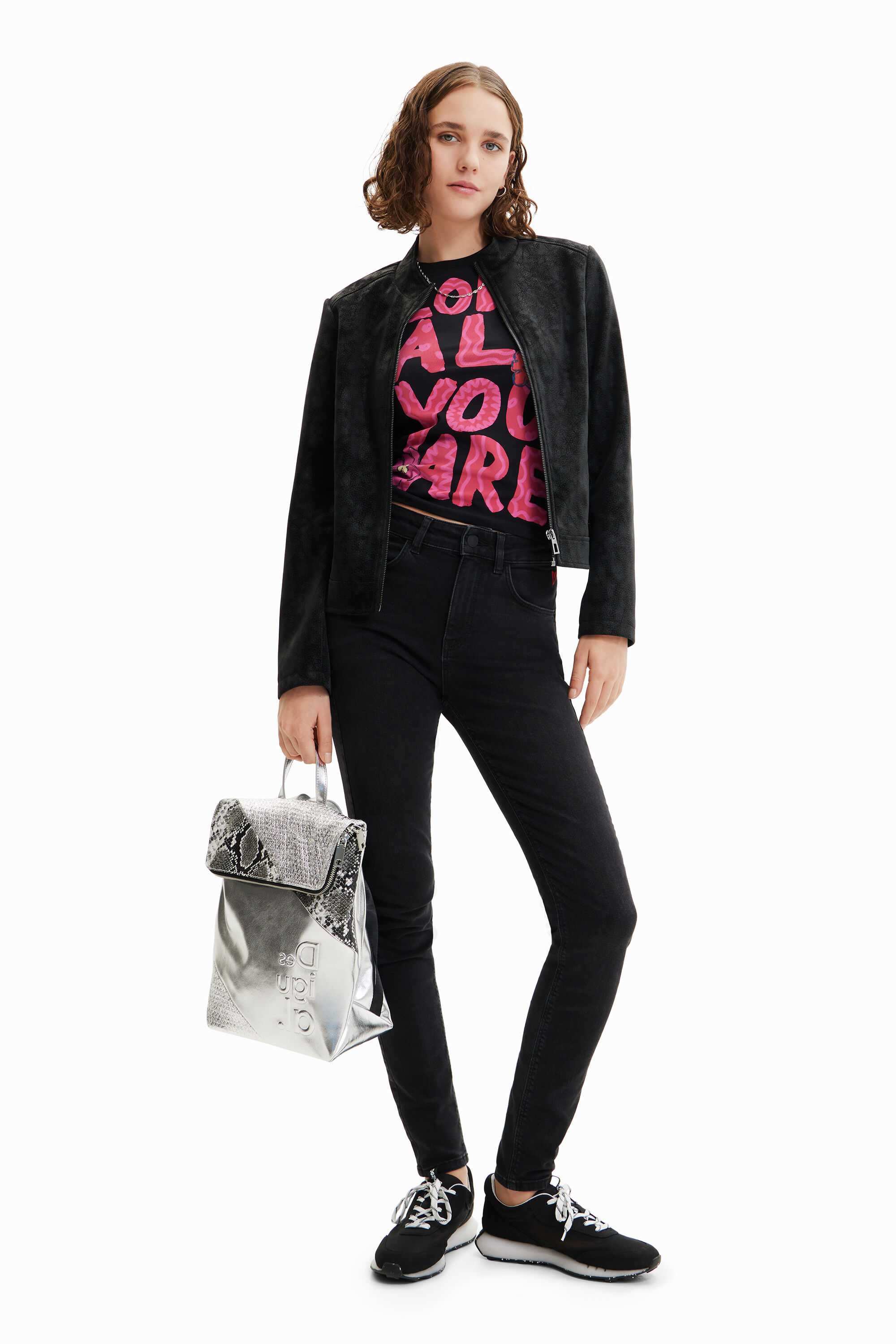 Chaqueta biker efecto ante