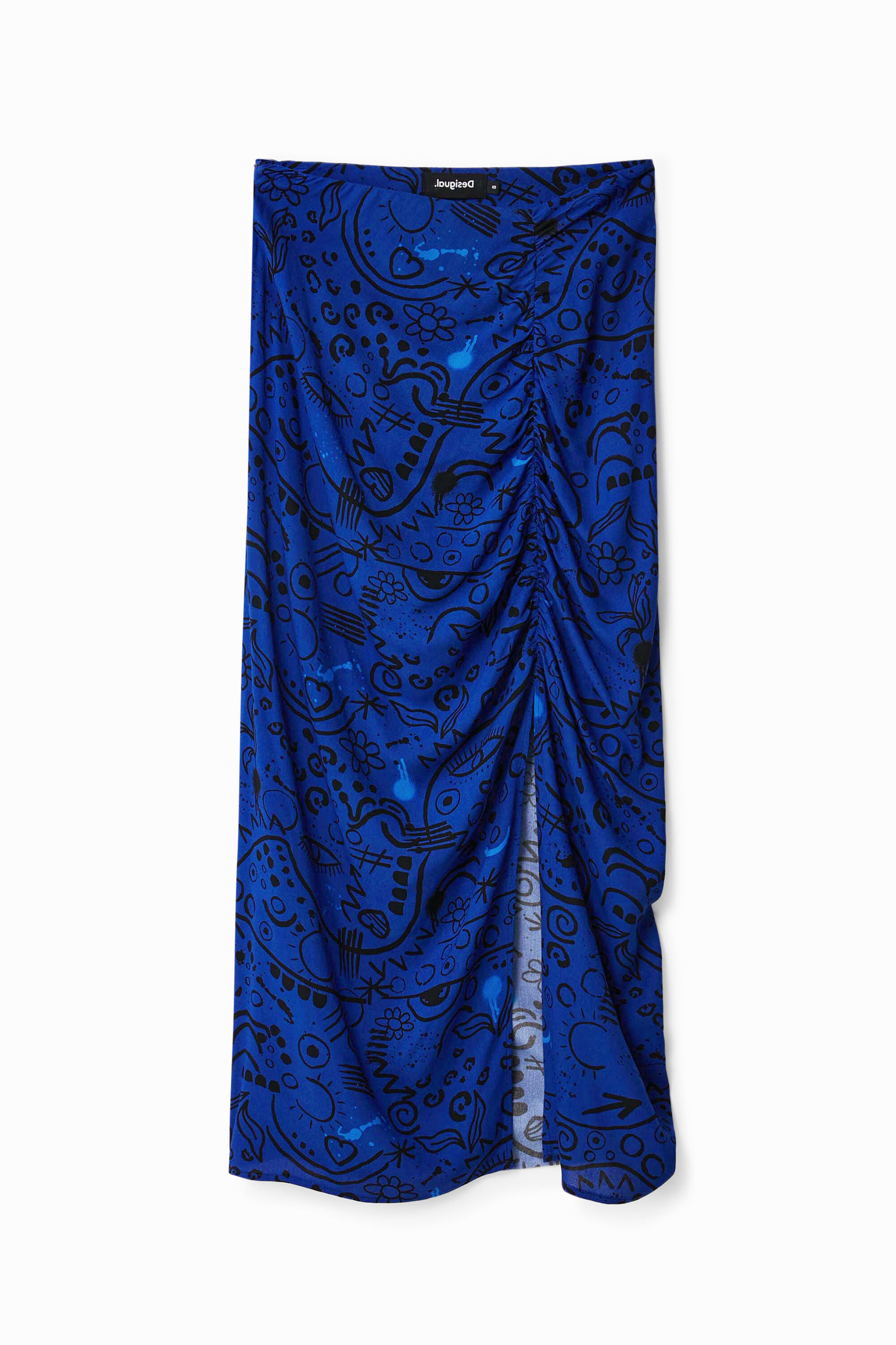 Falda midi slim abertura