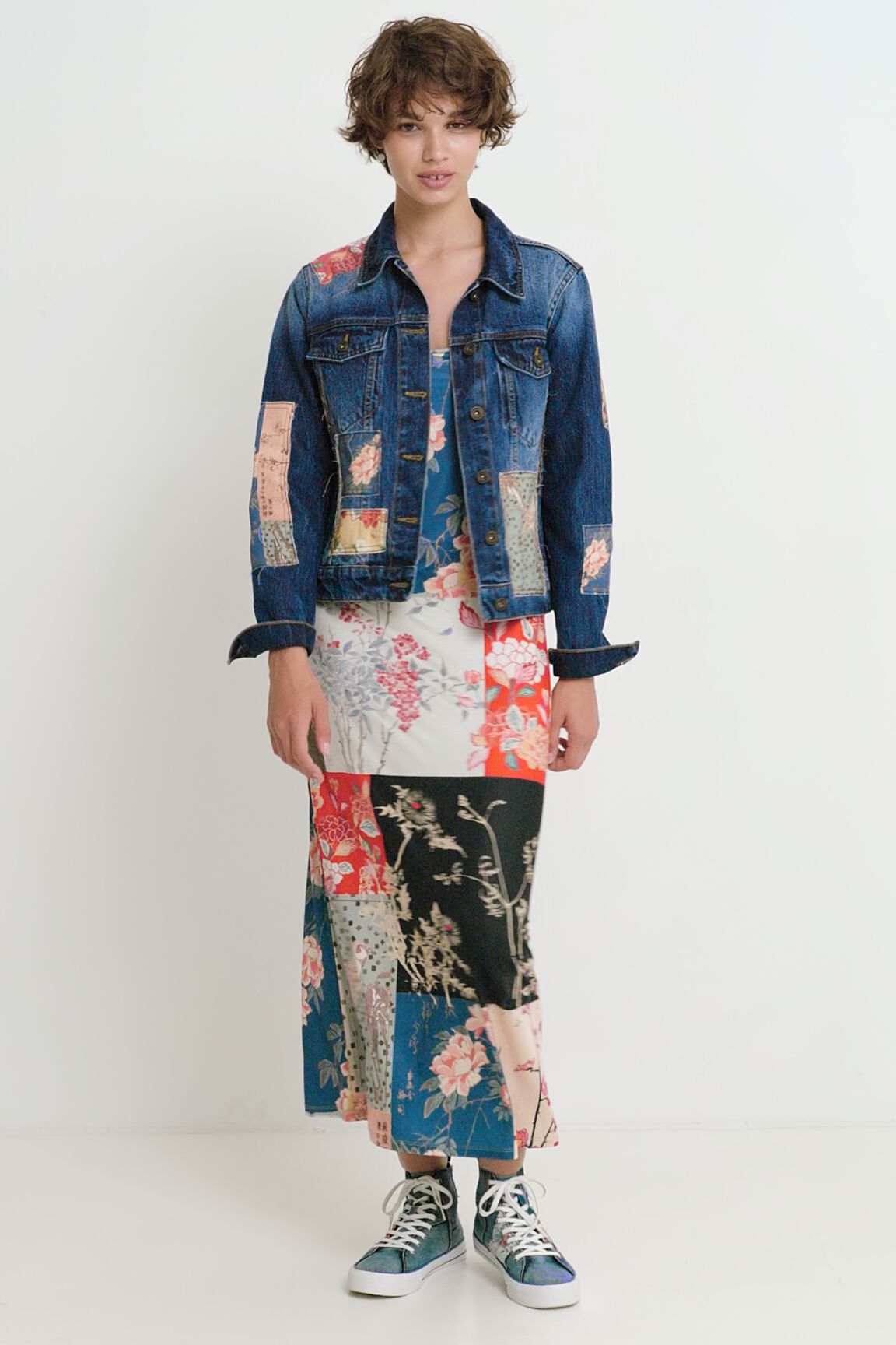 Chaqueta vaquera slim parches