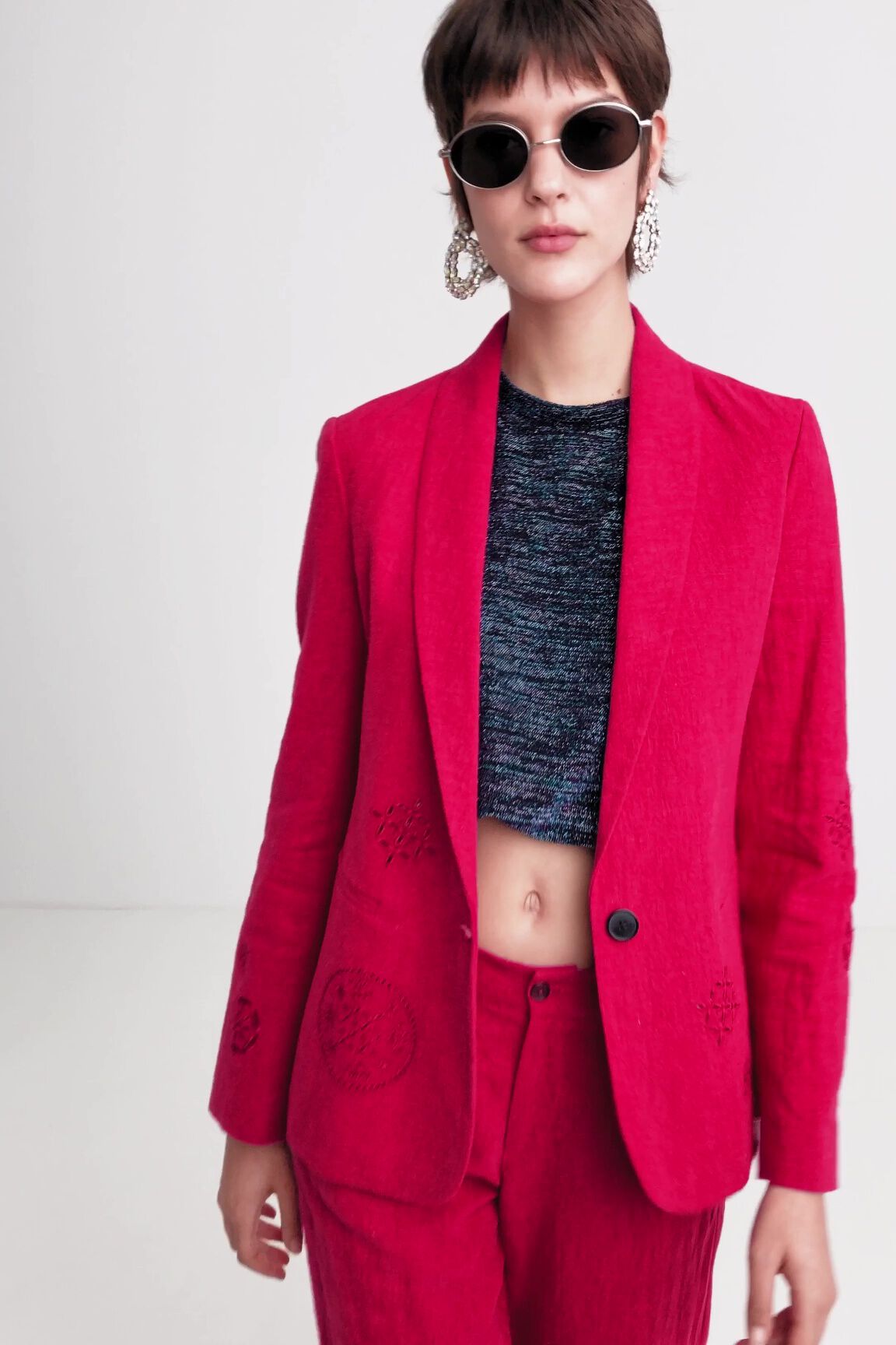 Americana fucsia troquelada
