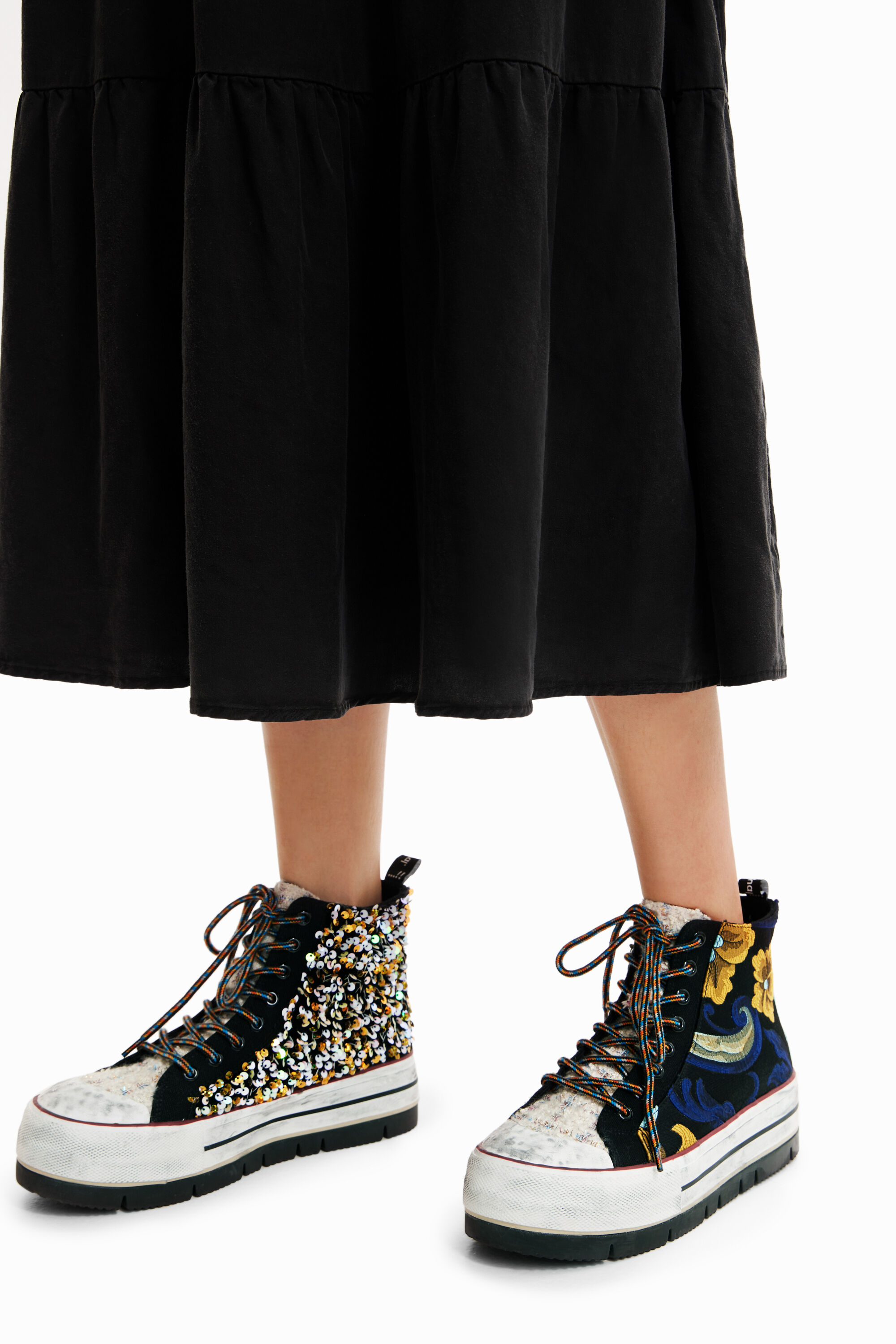 Sneakers altas plataforma jaquard
