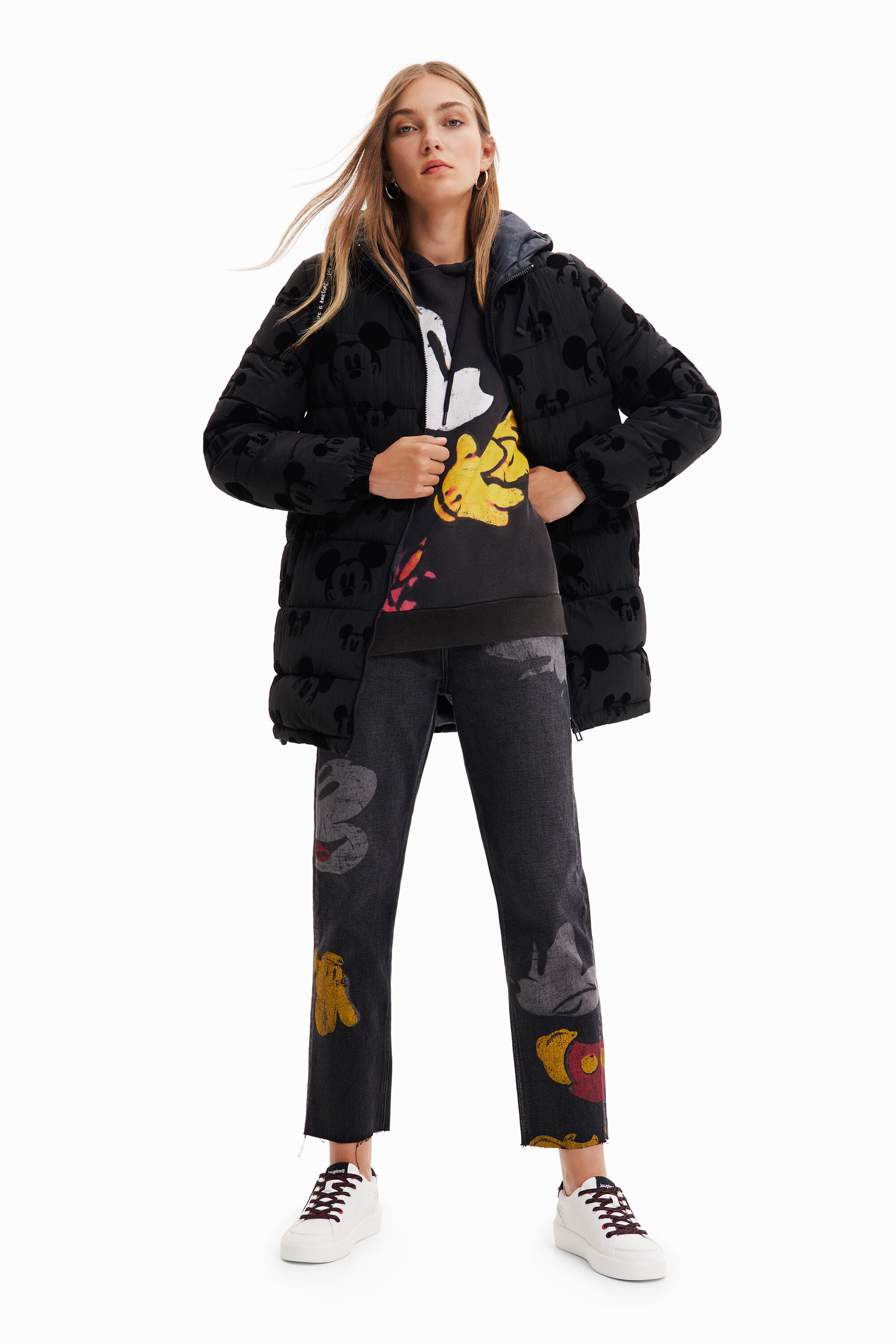 Abrigo padded Mickey Mouse