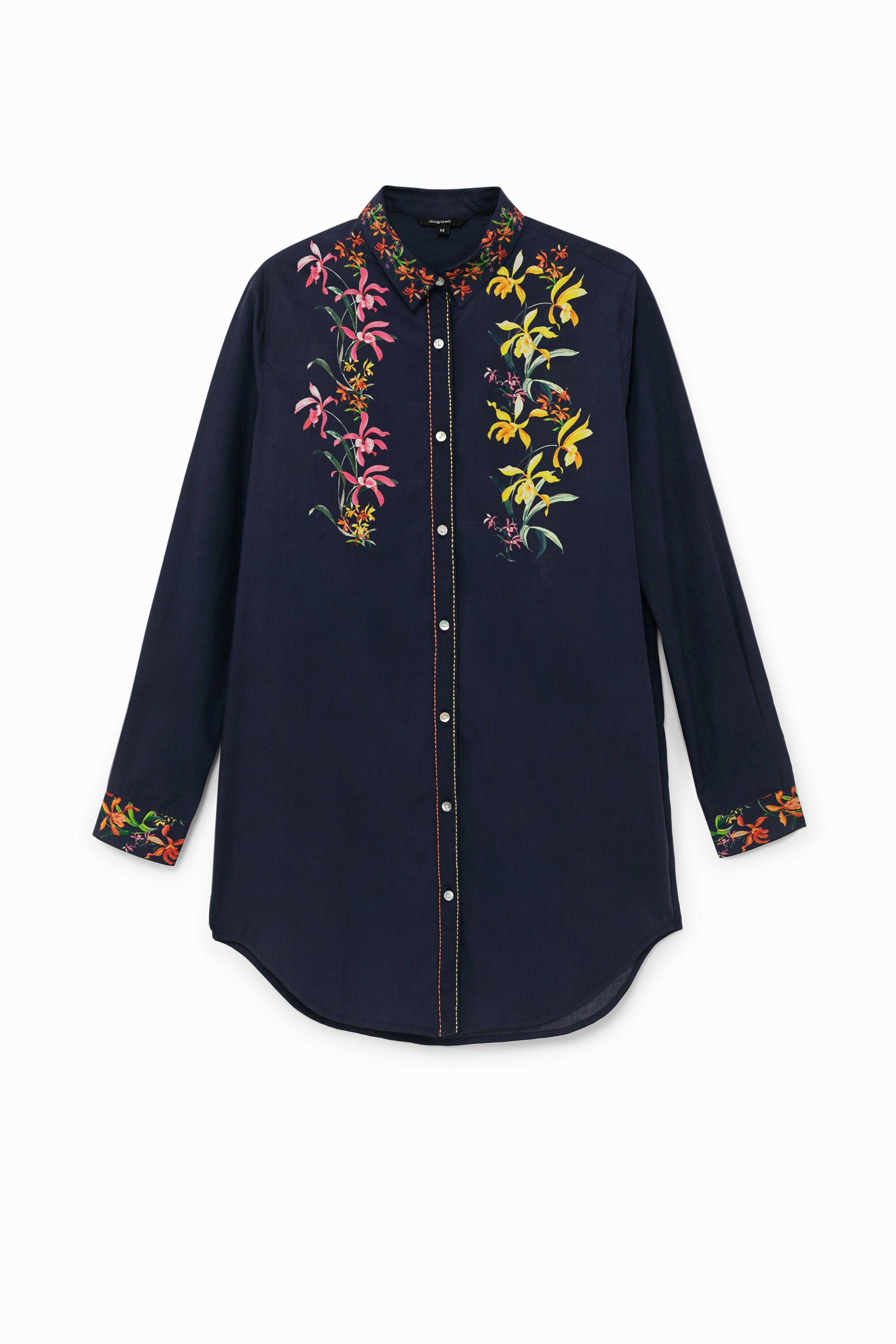 Camisa larga estampado floral