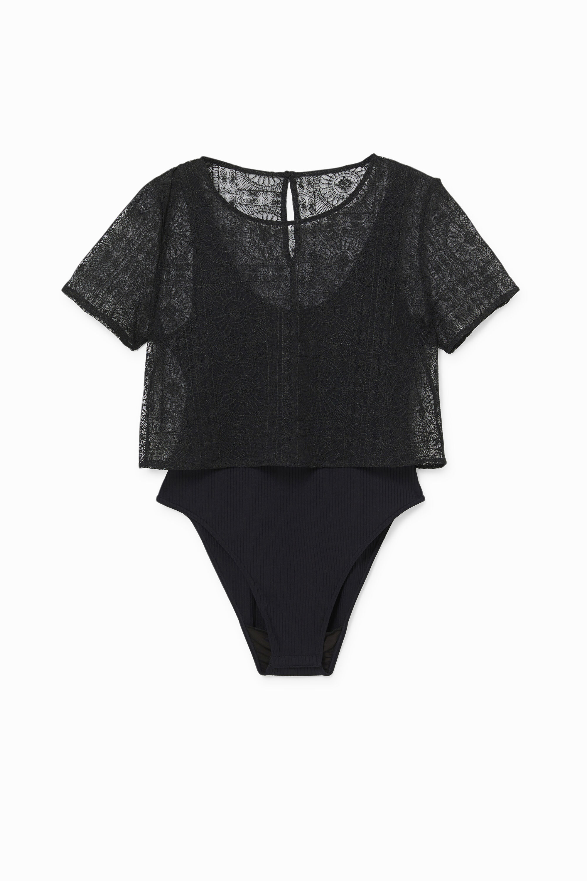 Body camiseta semitransparente