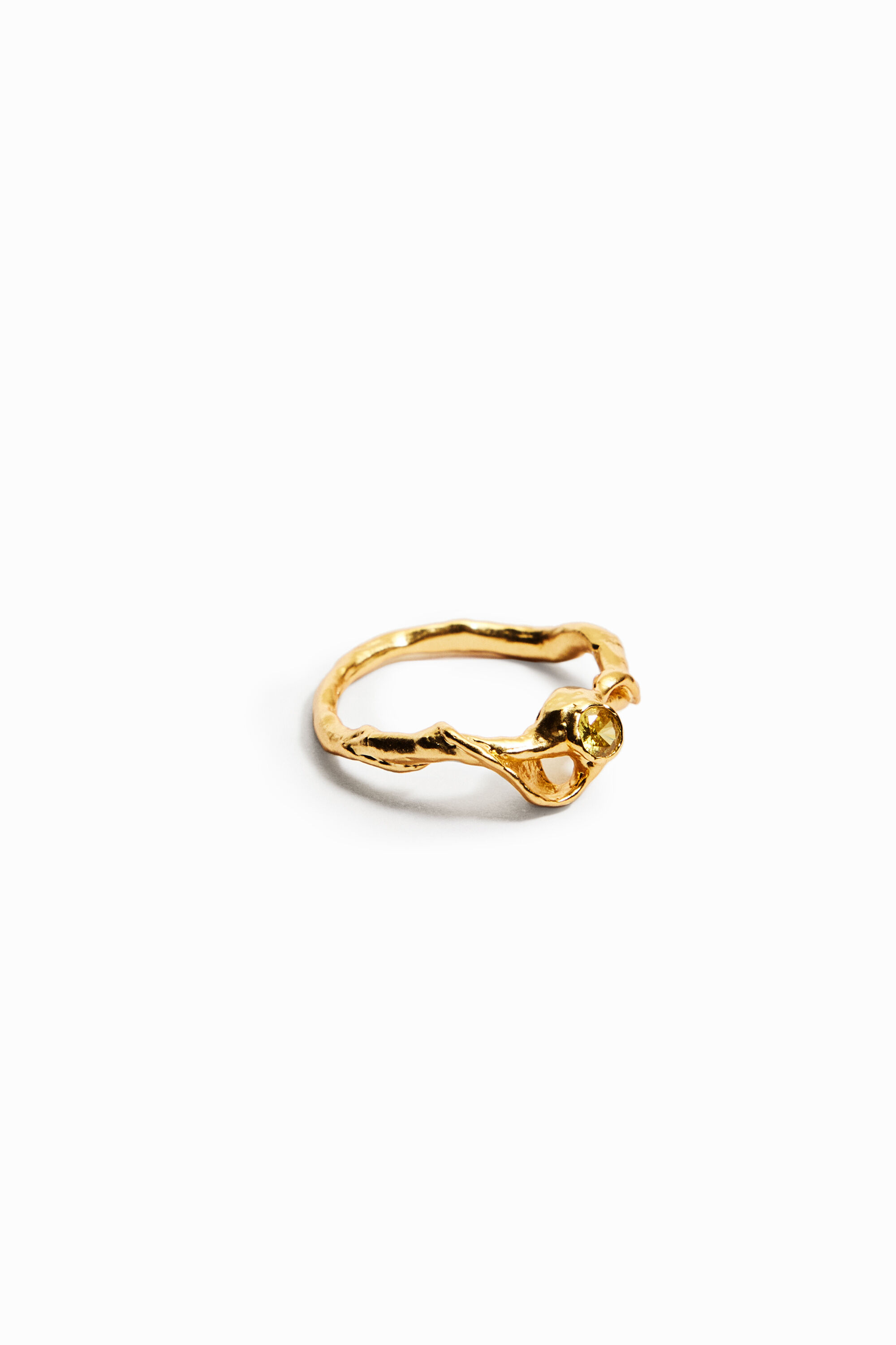 Anillo circonita ba&ntilde;o oro Zalio
