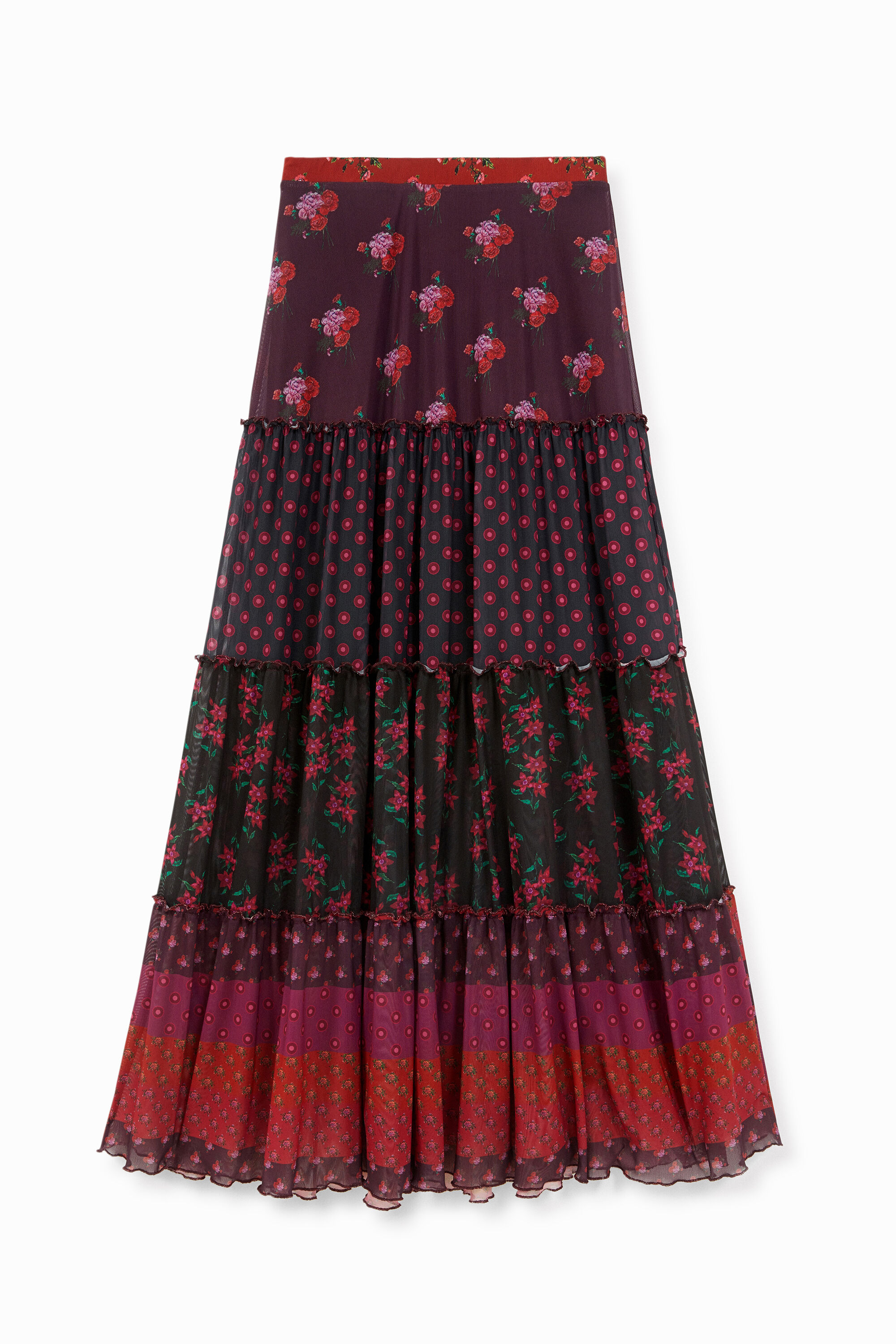 Falda larga volantes boho