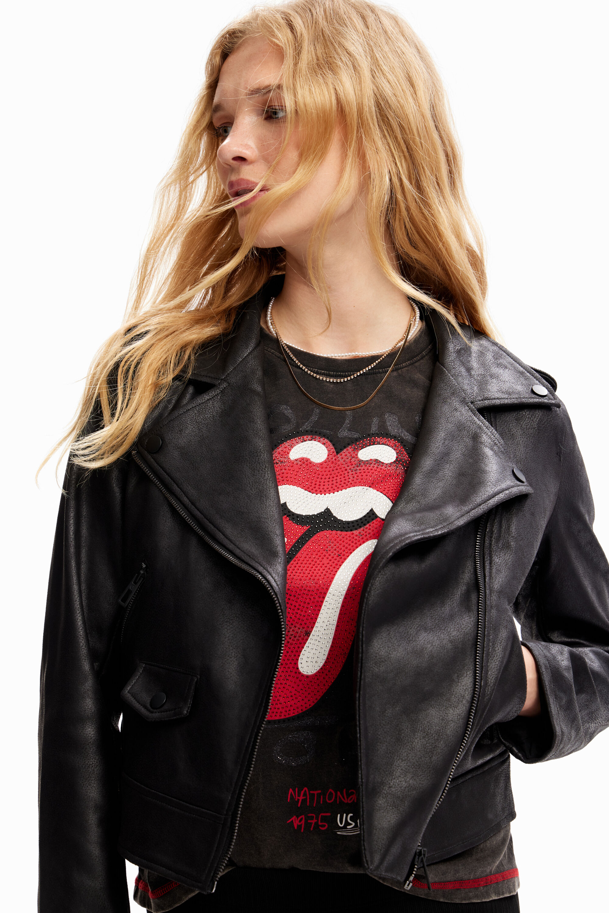 Cazadora biker slim