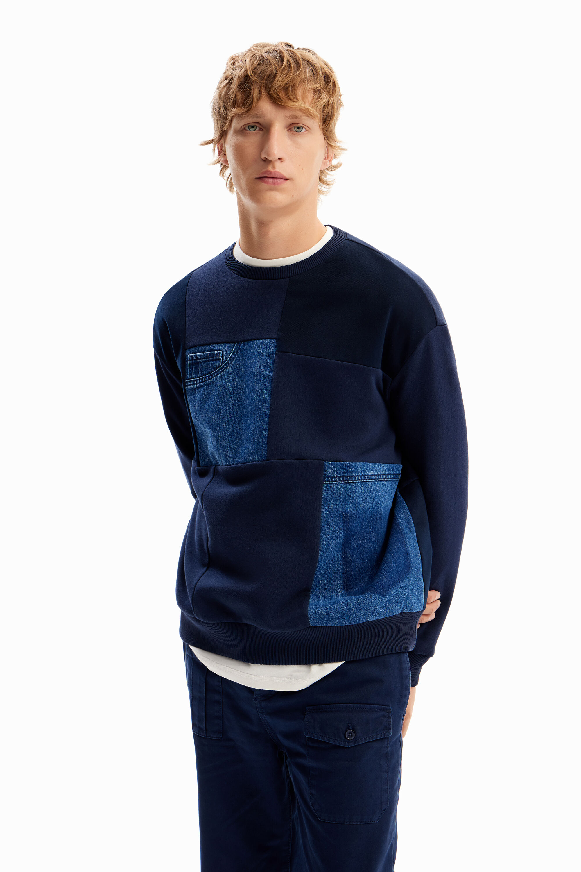 Sudadera patch denim