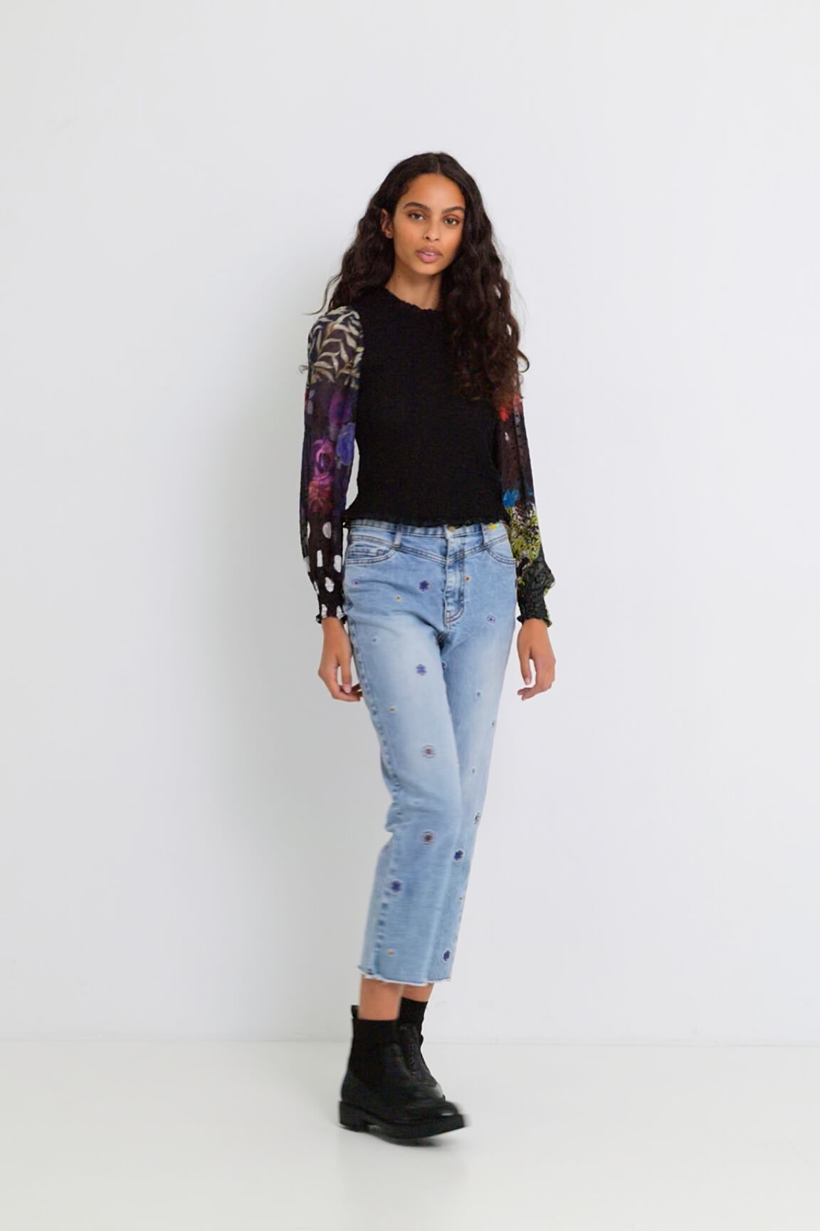 Blusa slim drapeada