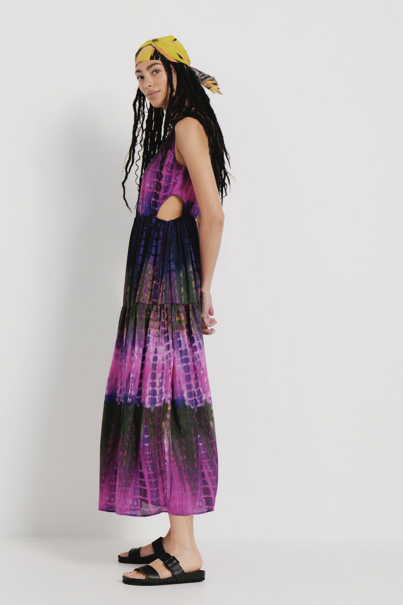 Vestido cut-out tie-dye