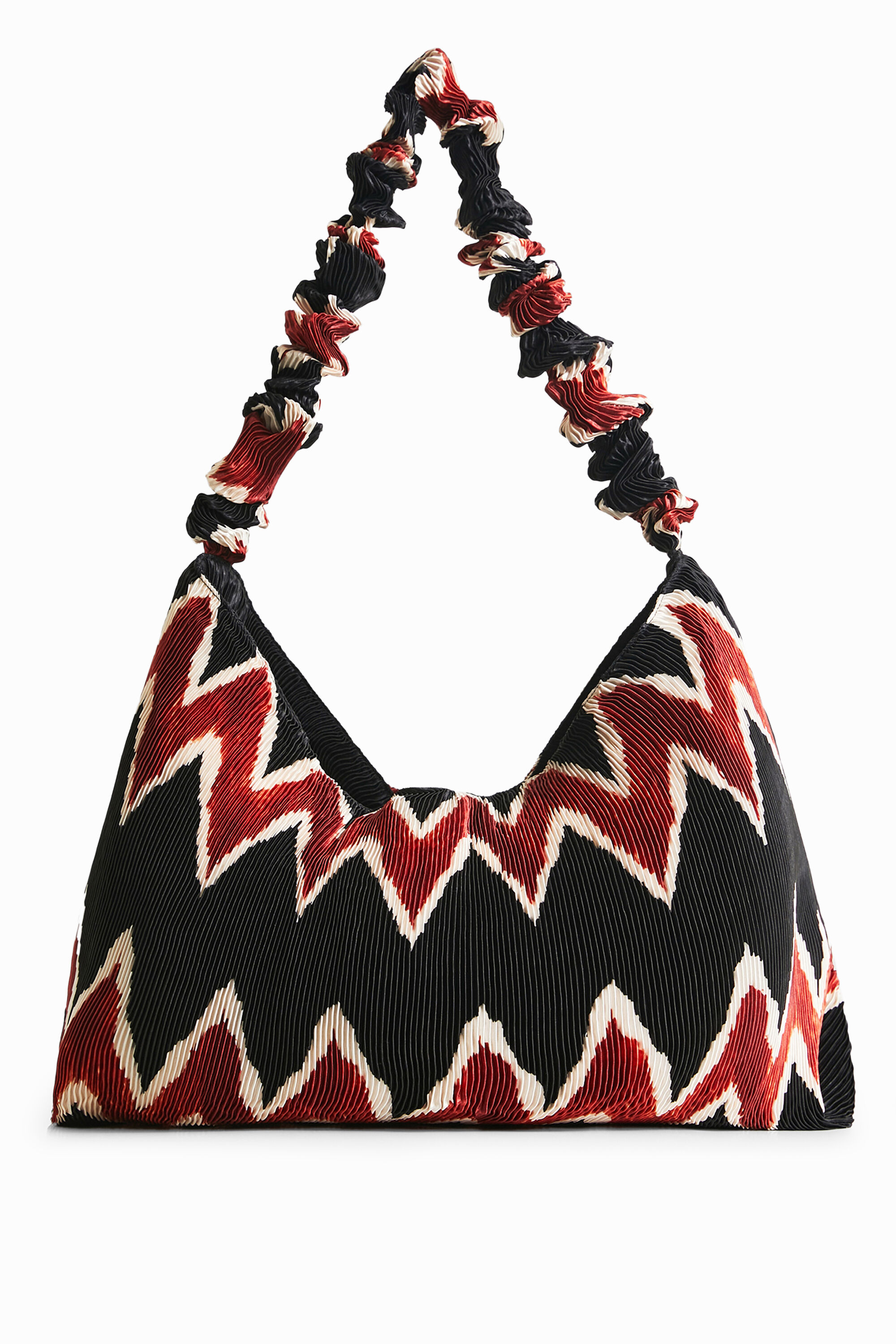 Bolso plisado geom&eacute;trico