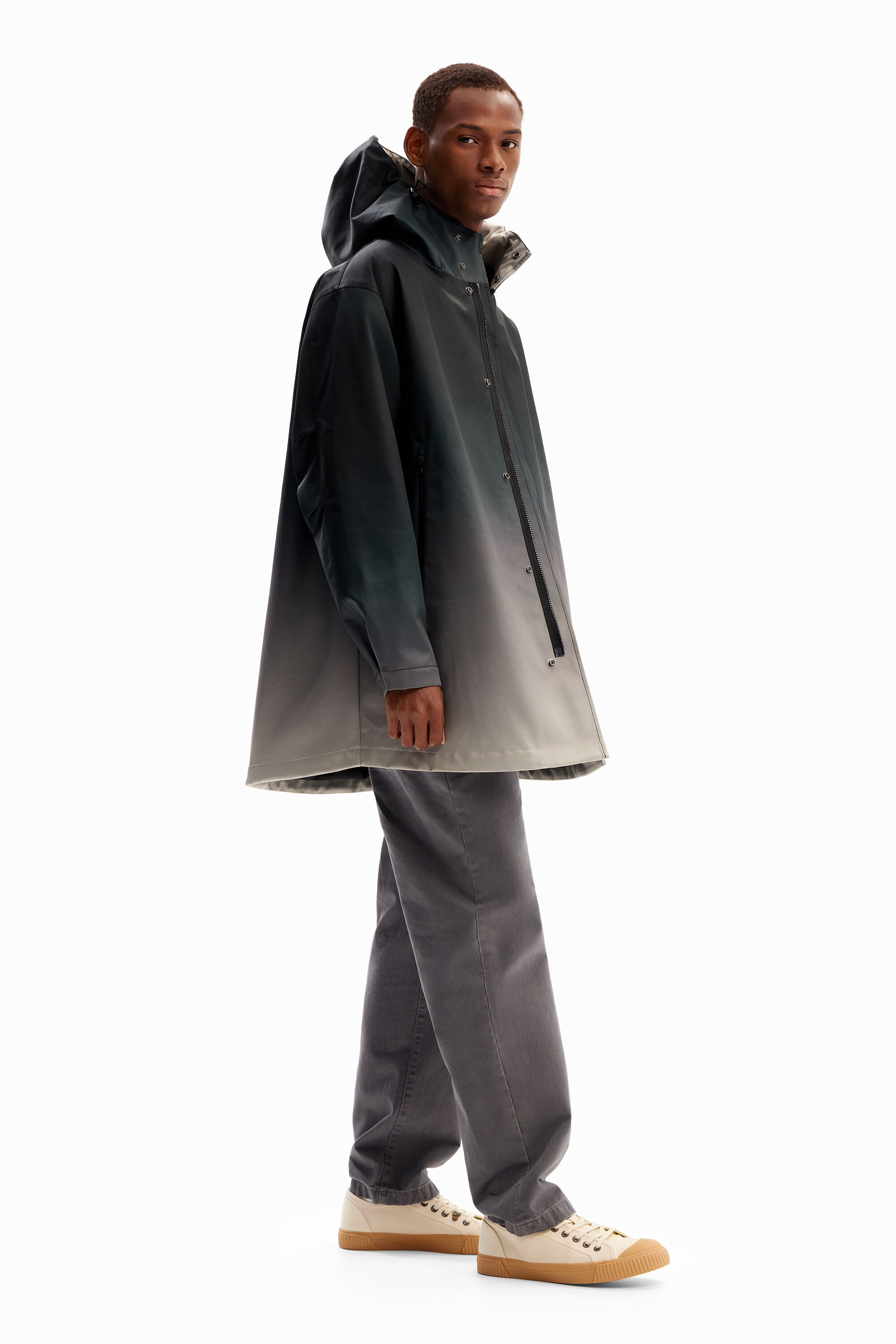 Parka degradado capucha
