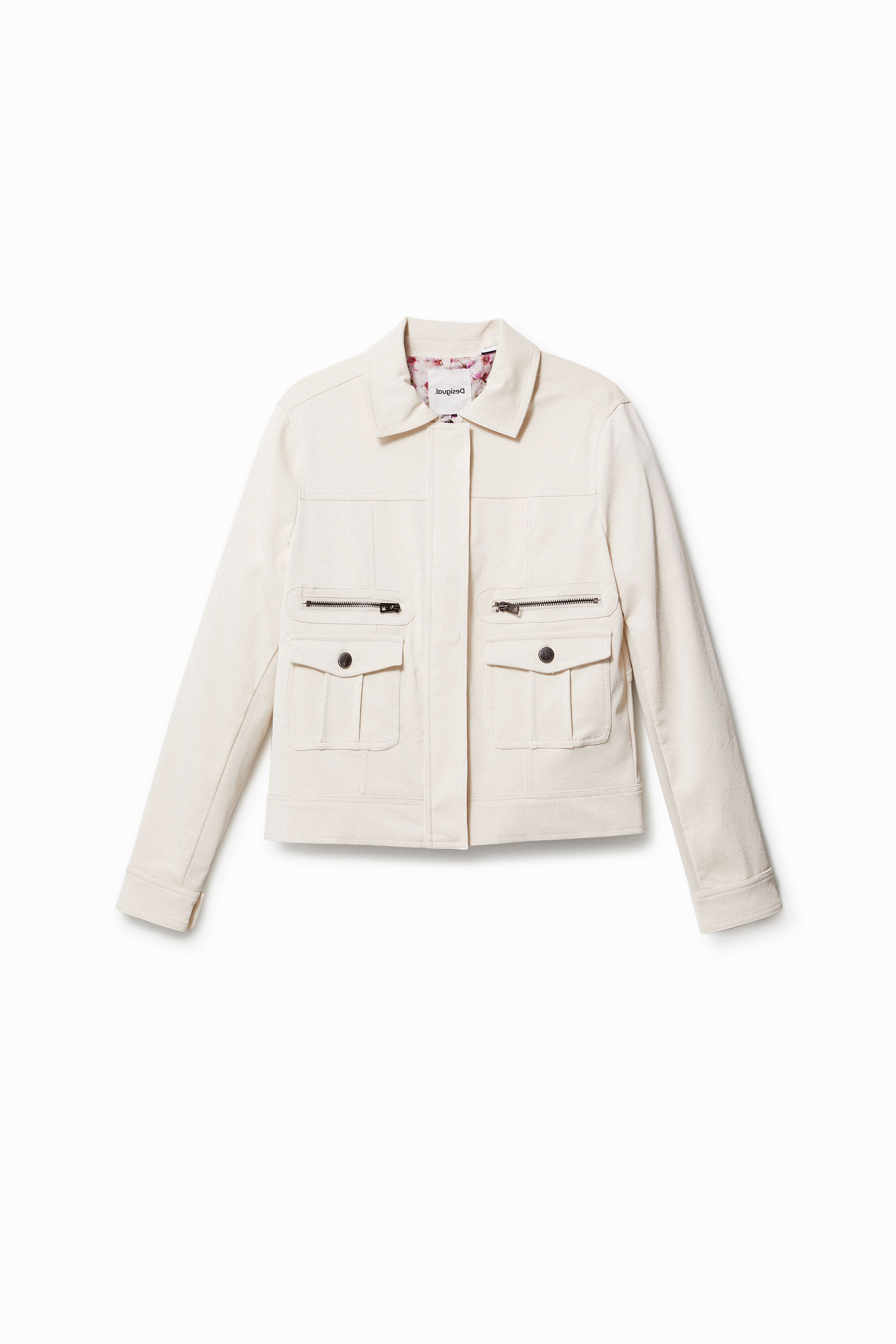 Chaqueta PU bolsillos