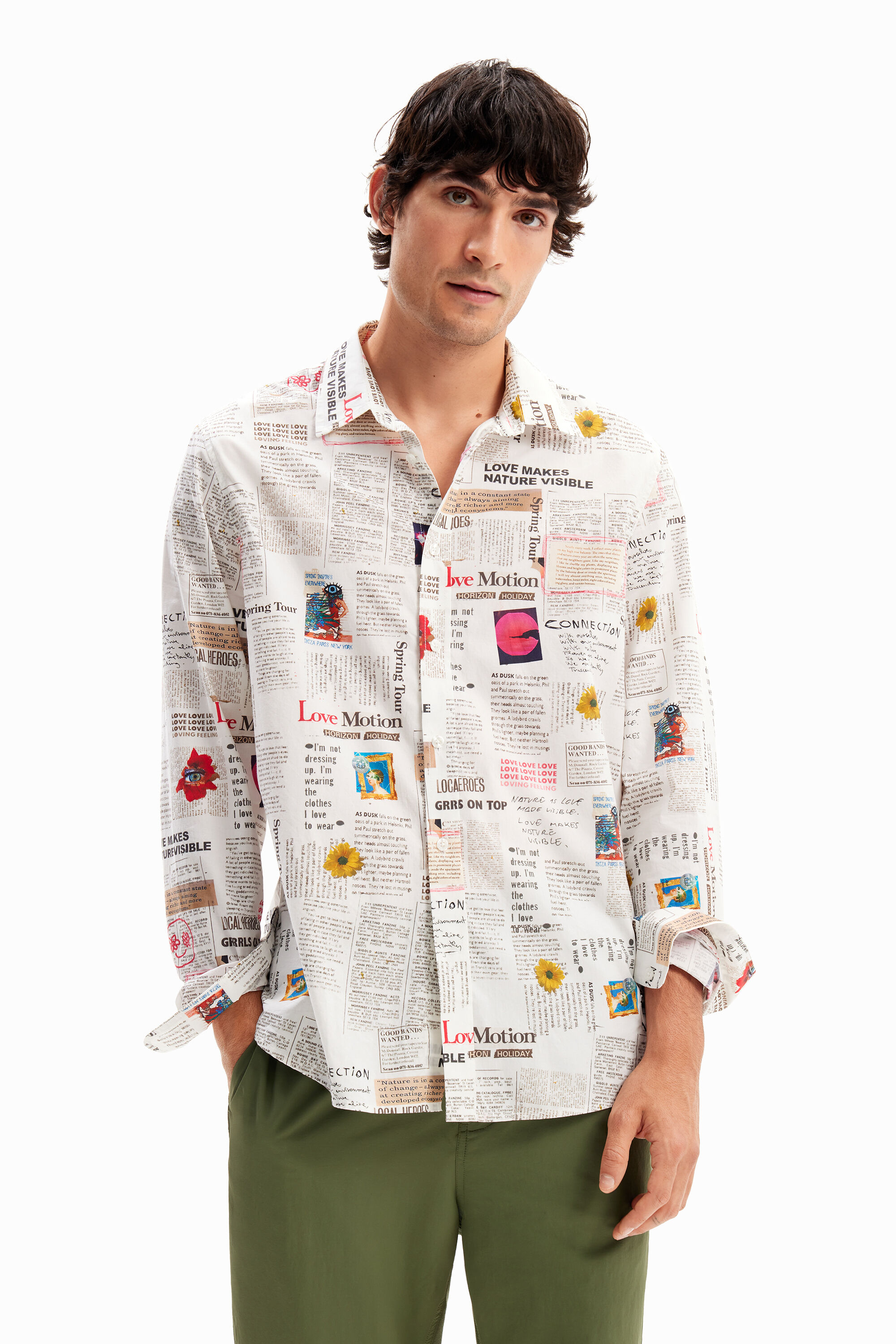 Camisa manga larga peri&oacute;dico