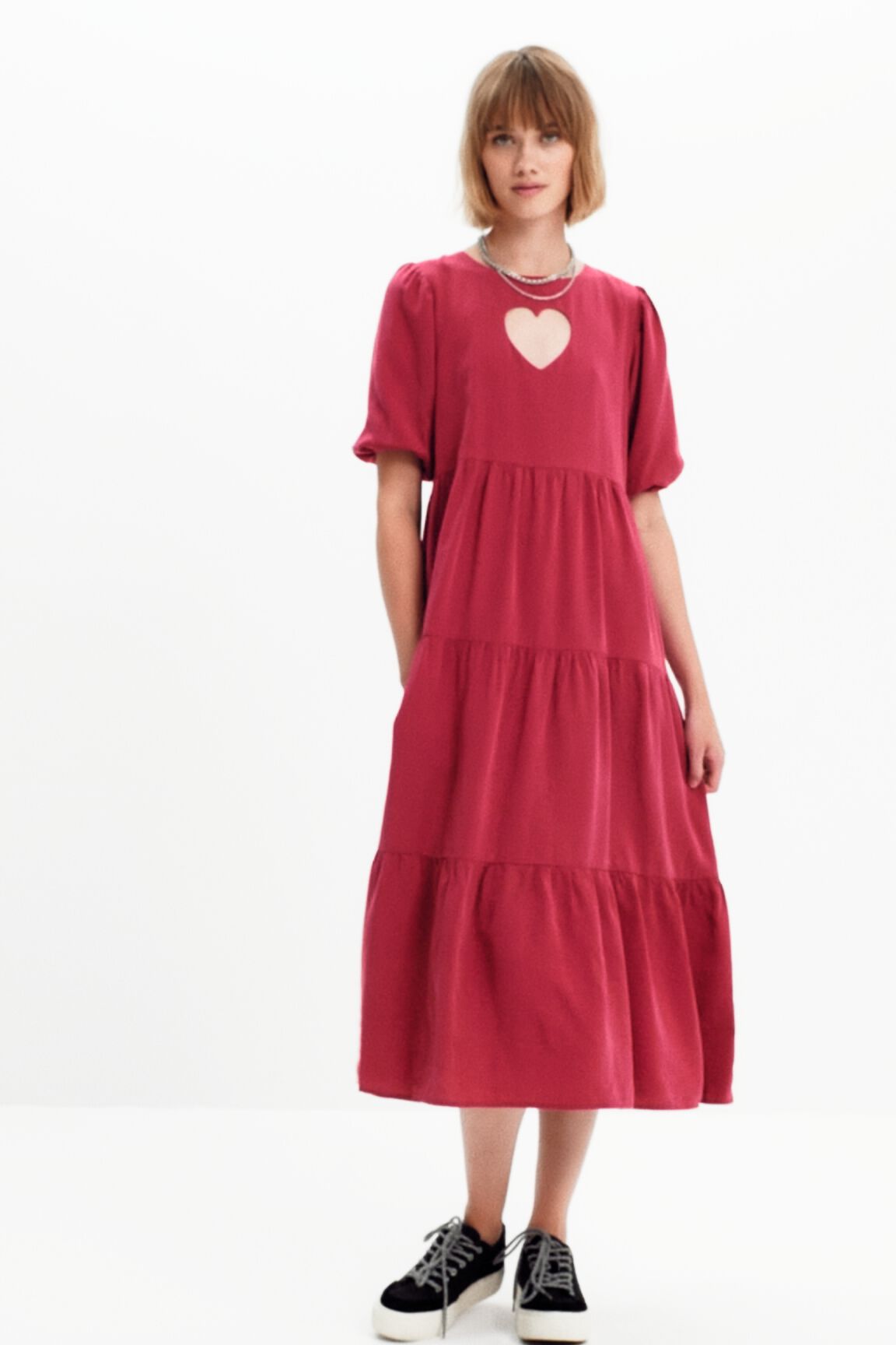 Vestido midi coraz&oacute;n