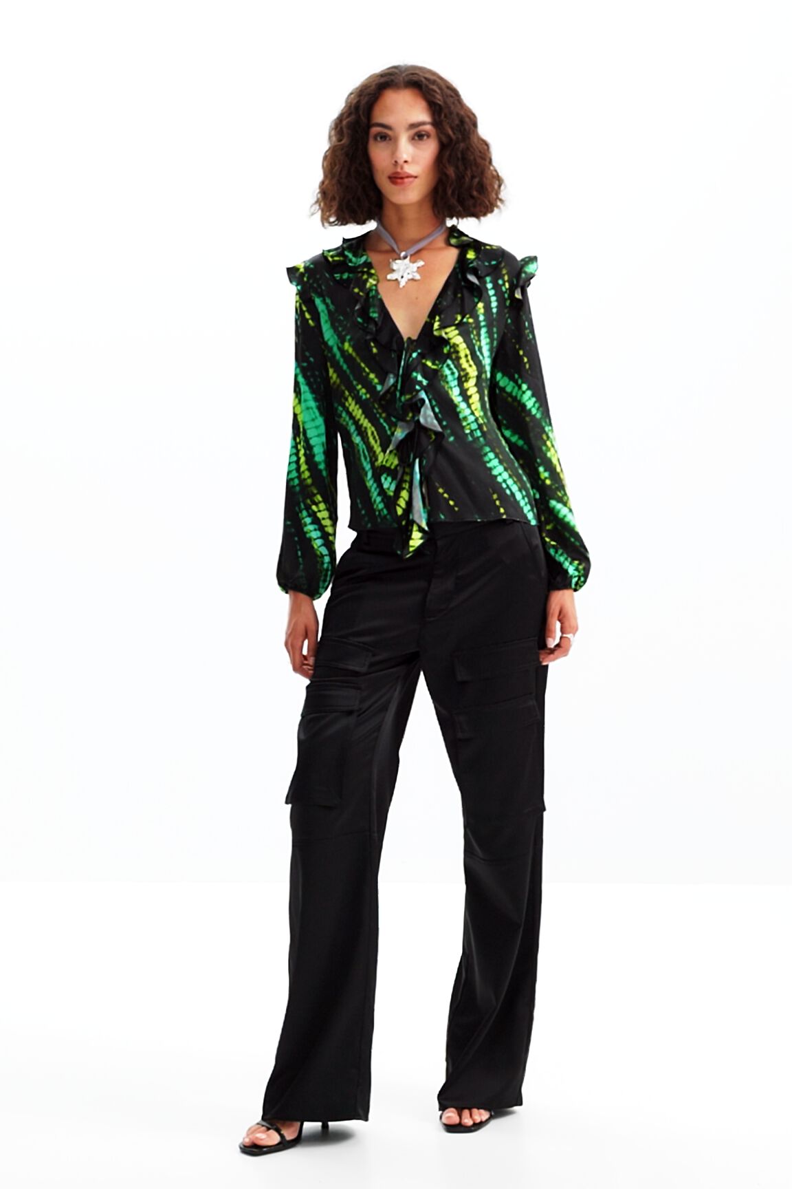 Blusa volantes tie-dye
