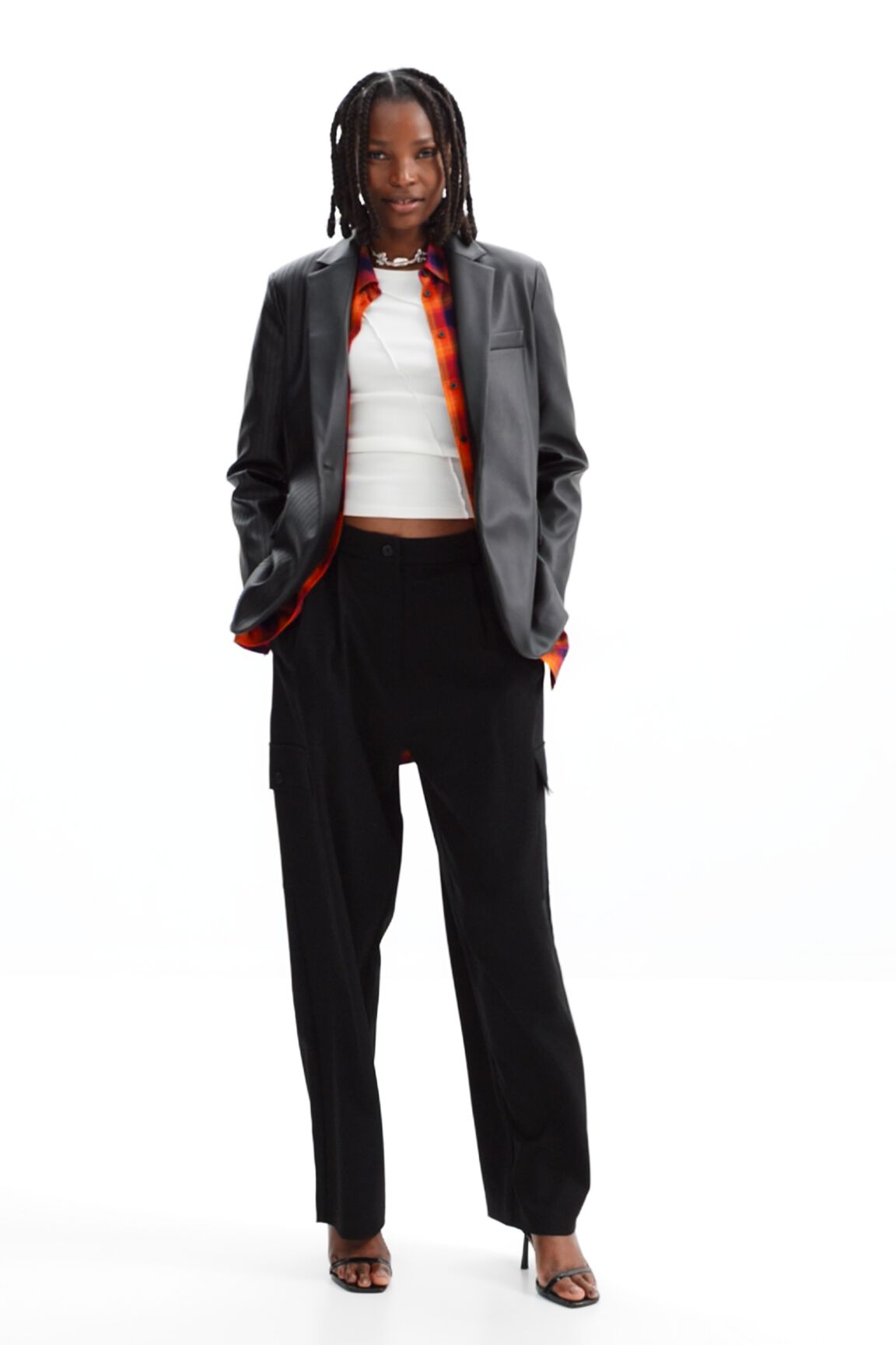 Blazer efecto piel