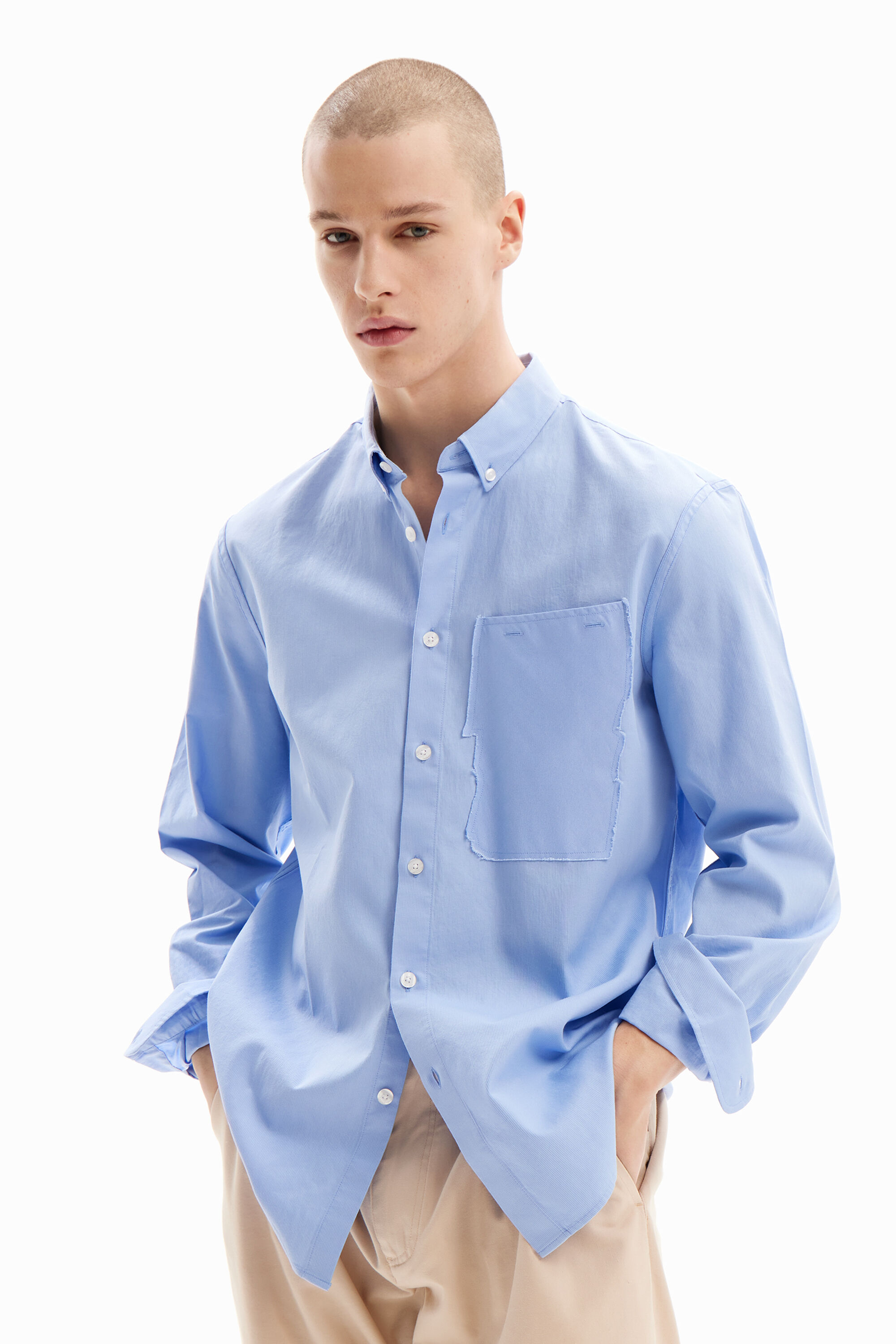 Camisa popel&iacute;n patchwork