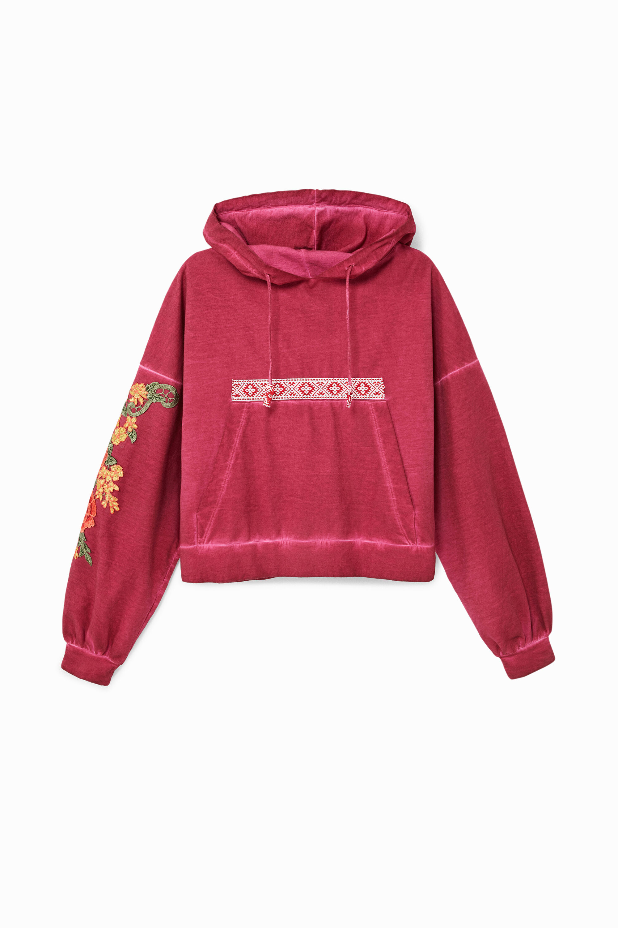 Sudadera corta canguro