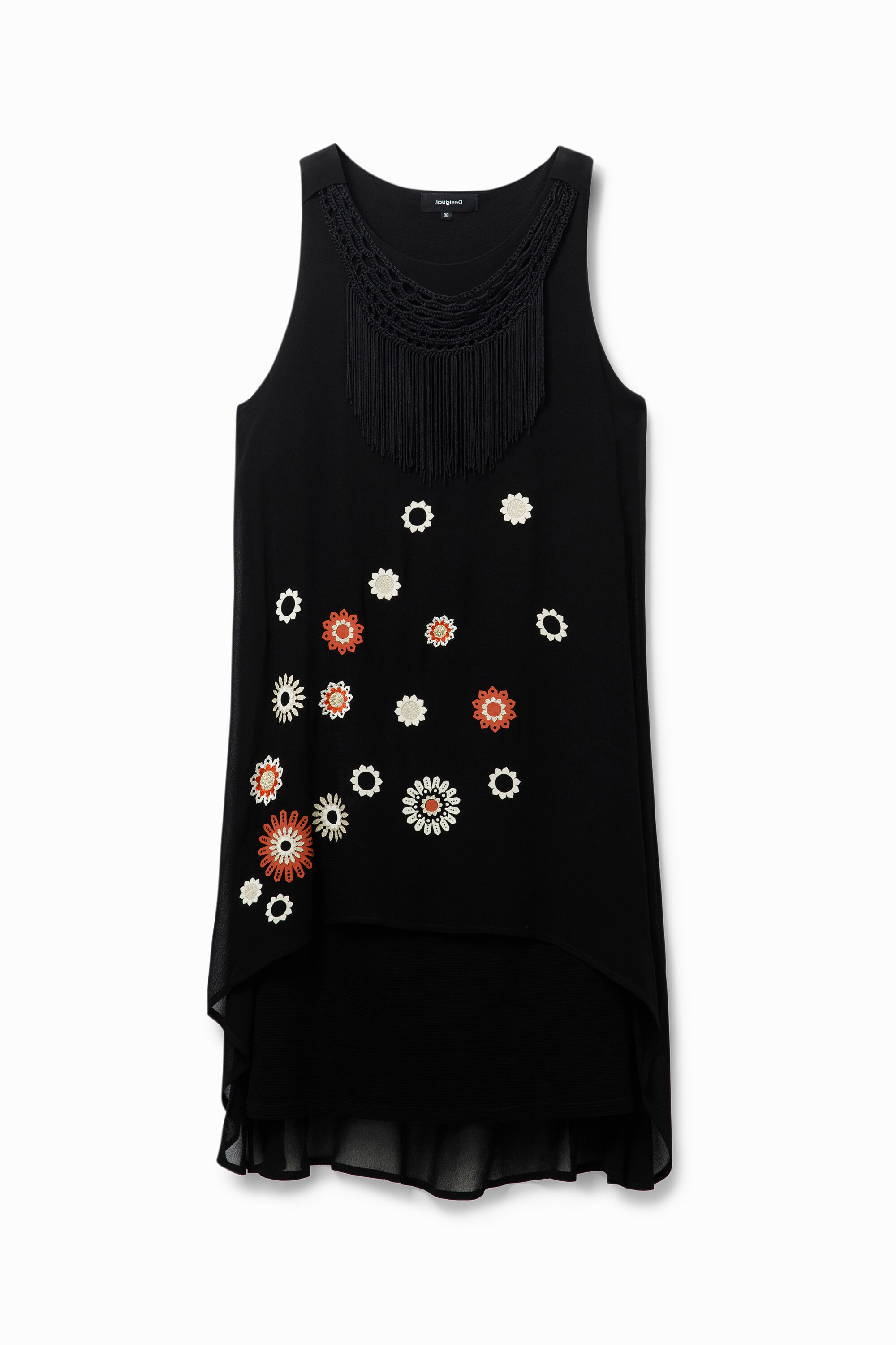 Vestido flecos sin mangas