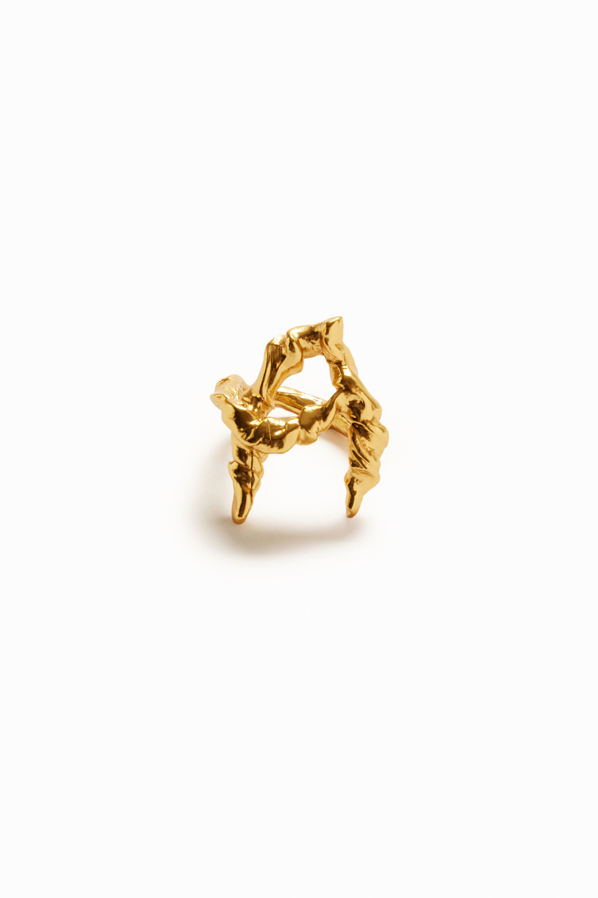 Anillo letra A ba&ntilde;o oro Zalio