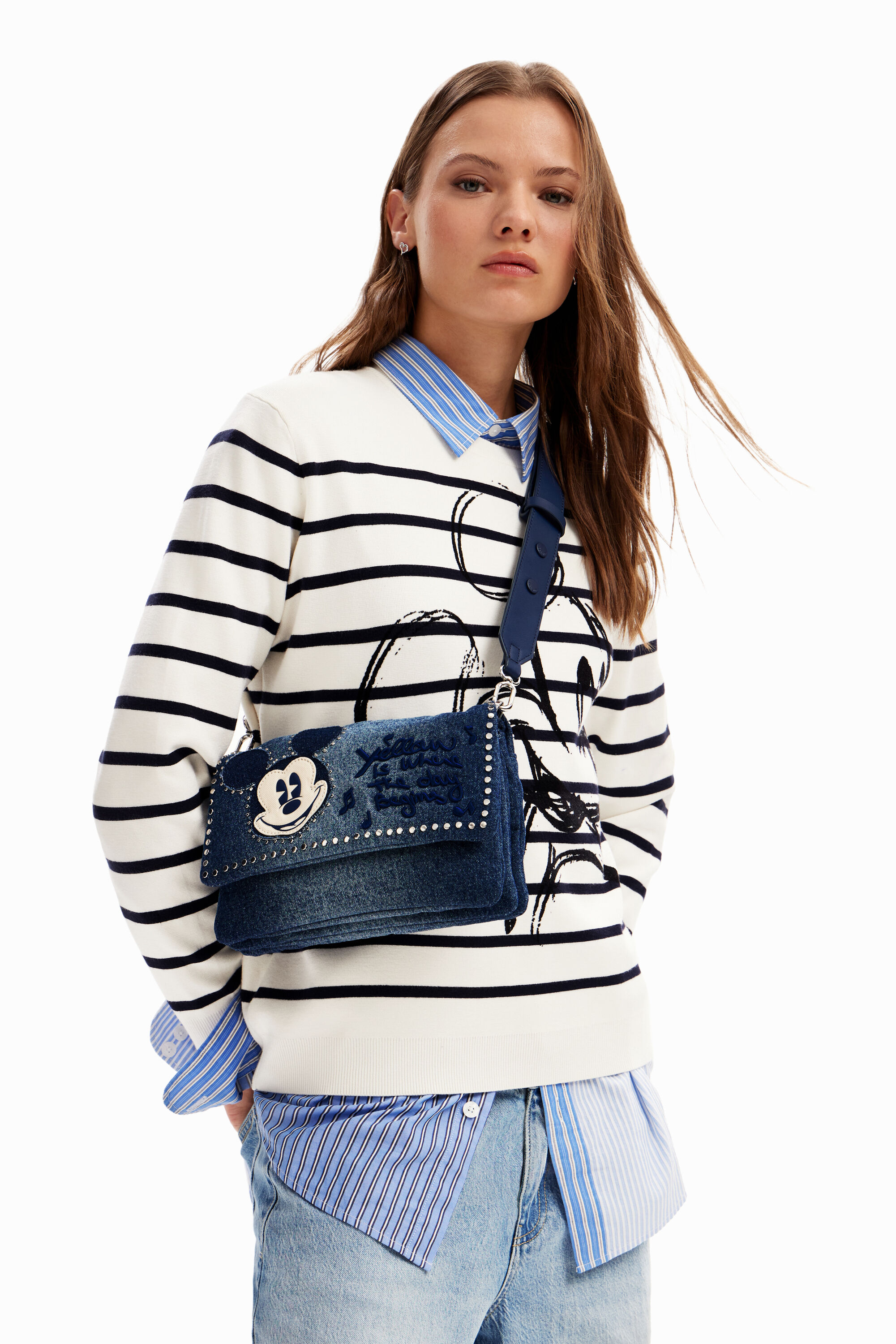 Bandolera M denim Mickey Mouse