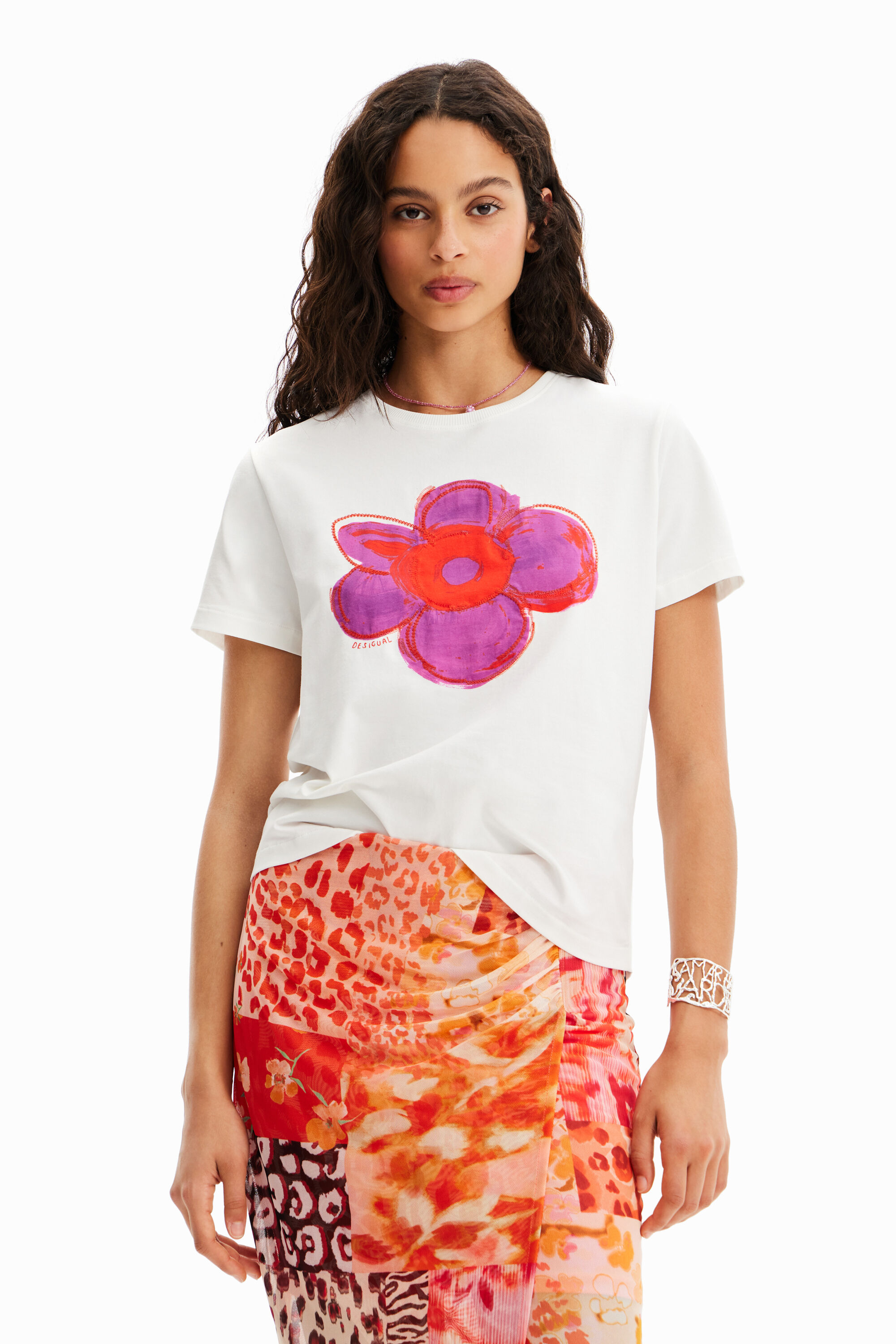 Camiseta ilustraci&oacute;n flor