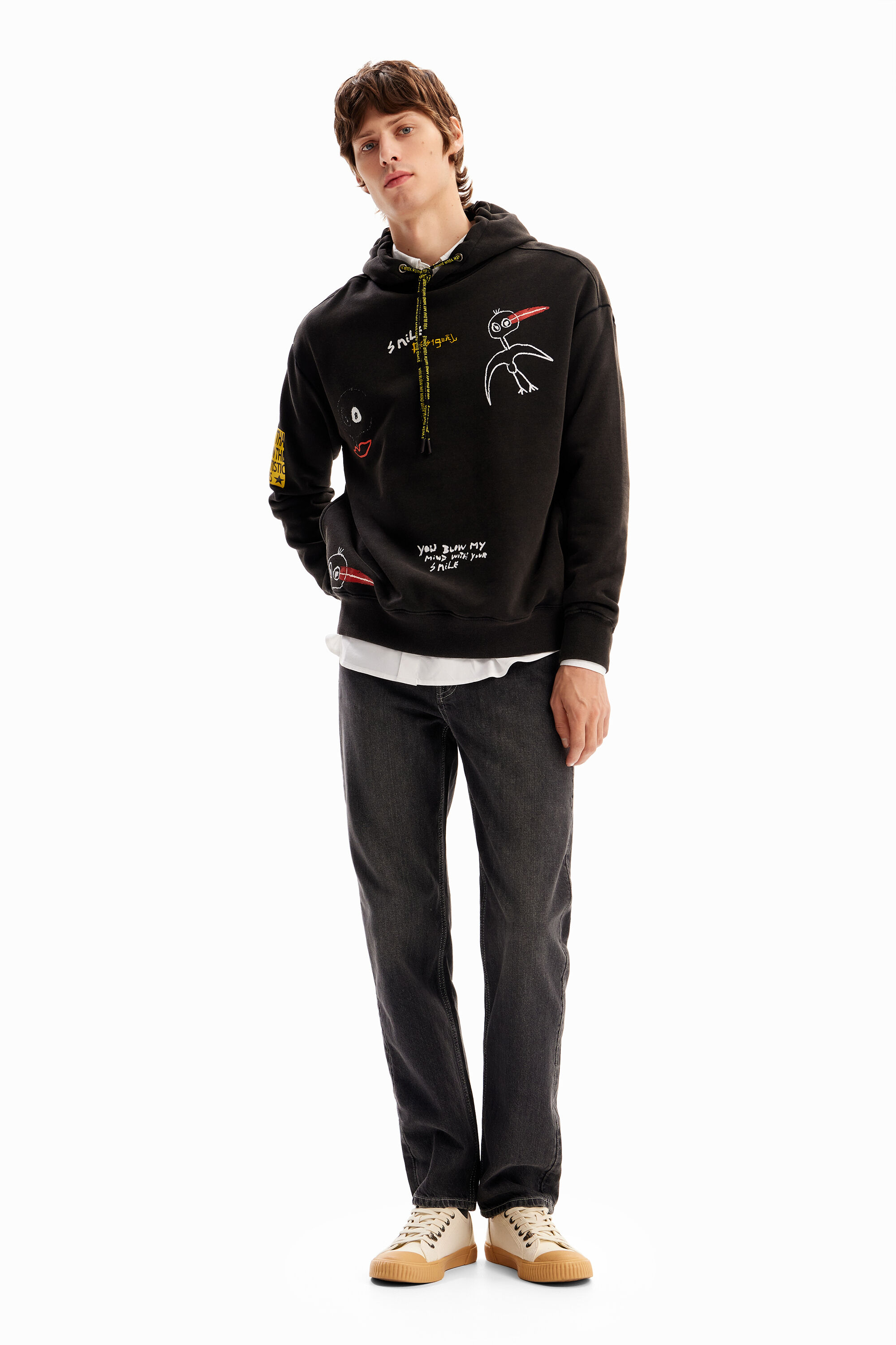 Sudadera capucha p&aacute;jaros