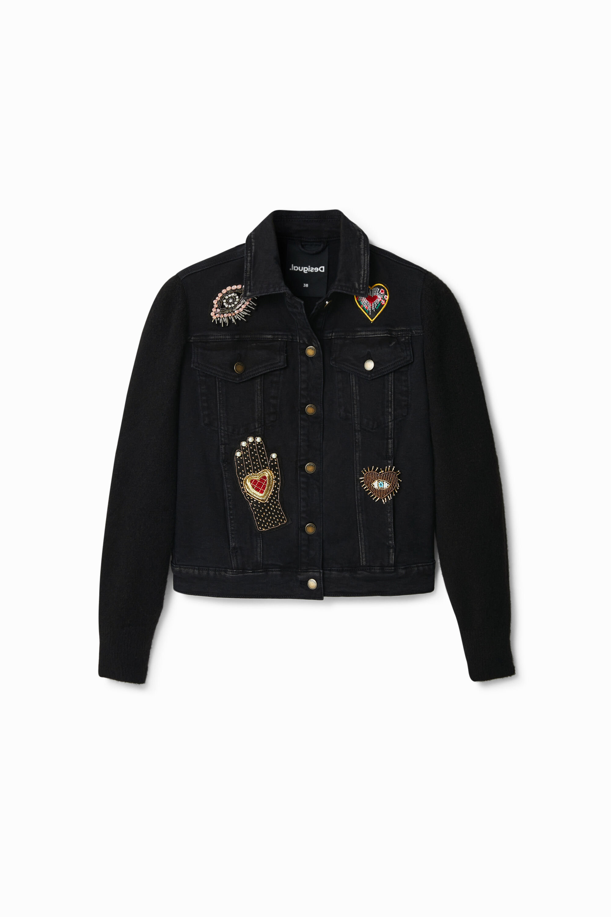 Chaqueta vaquera trucker h&iacute;brida
