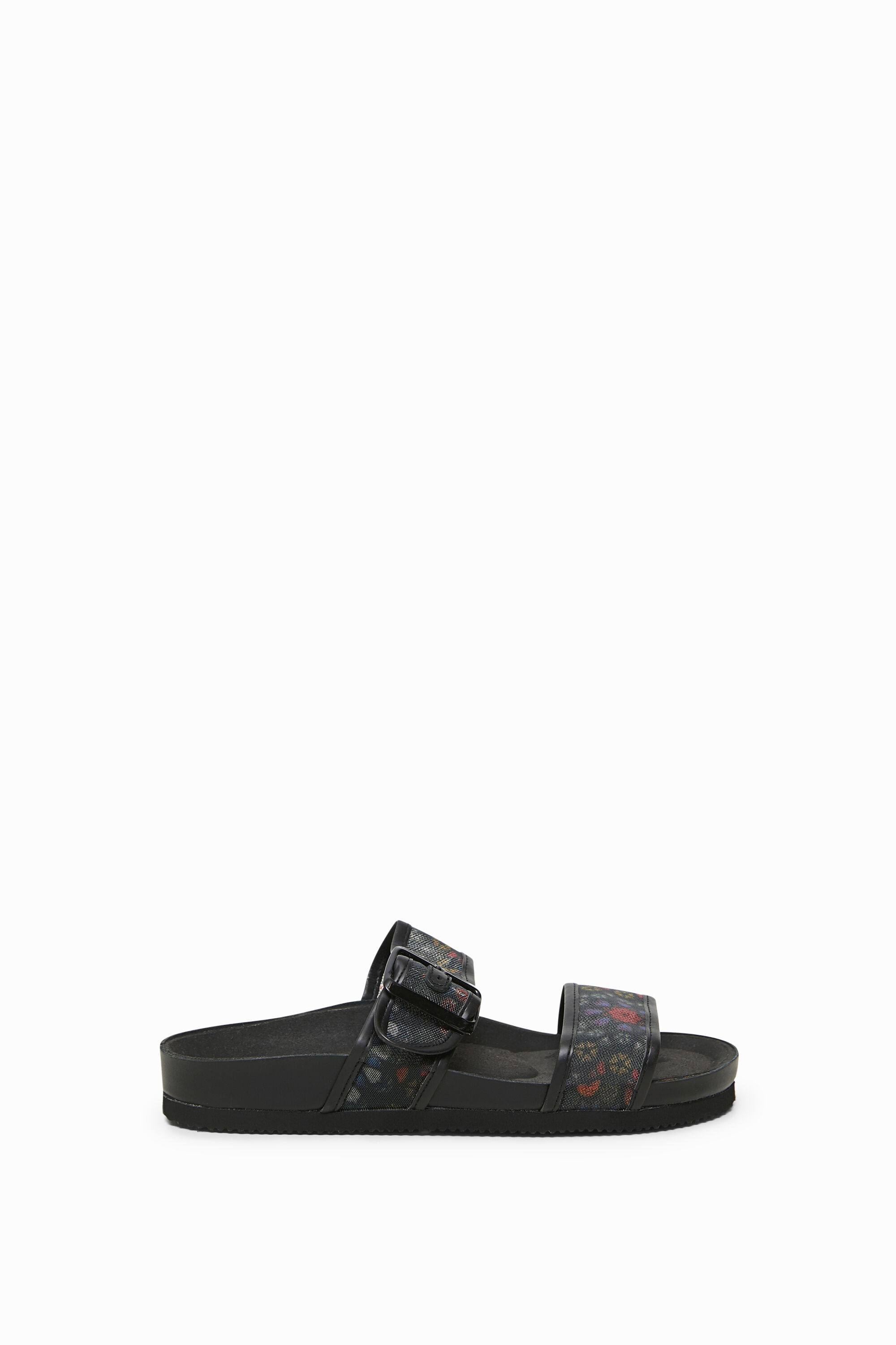 Sandalias tiras estampadas con hebilla