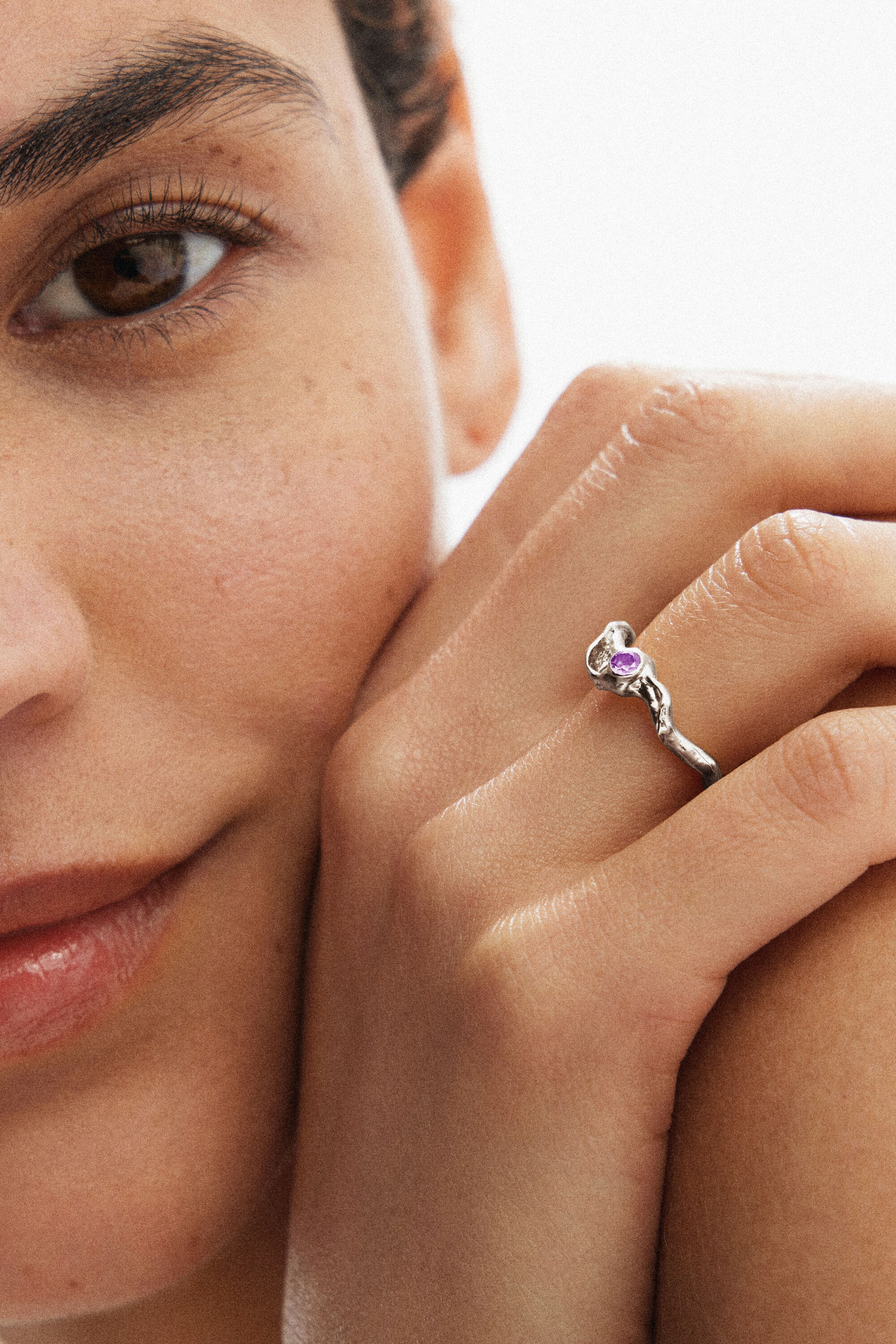 Anillo circonita ba&ntilde;o plata Zalio