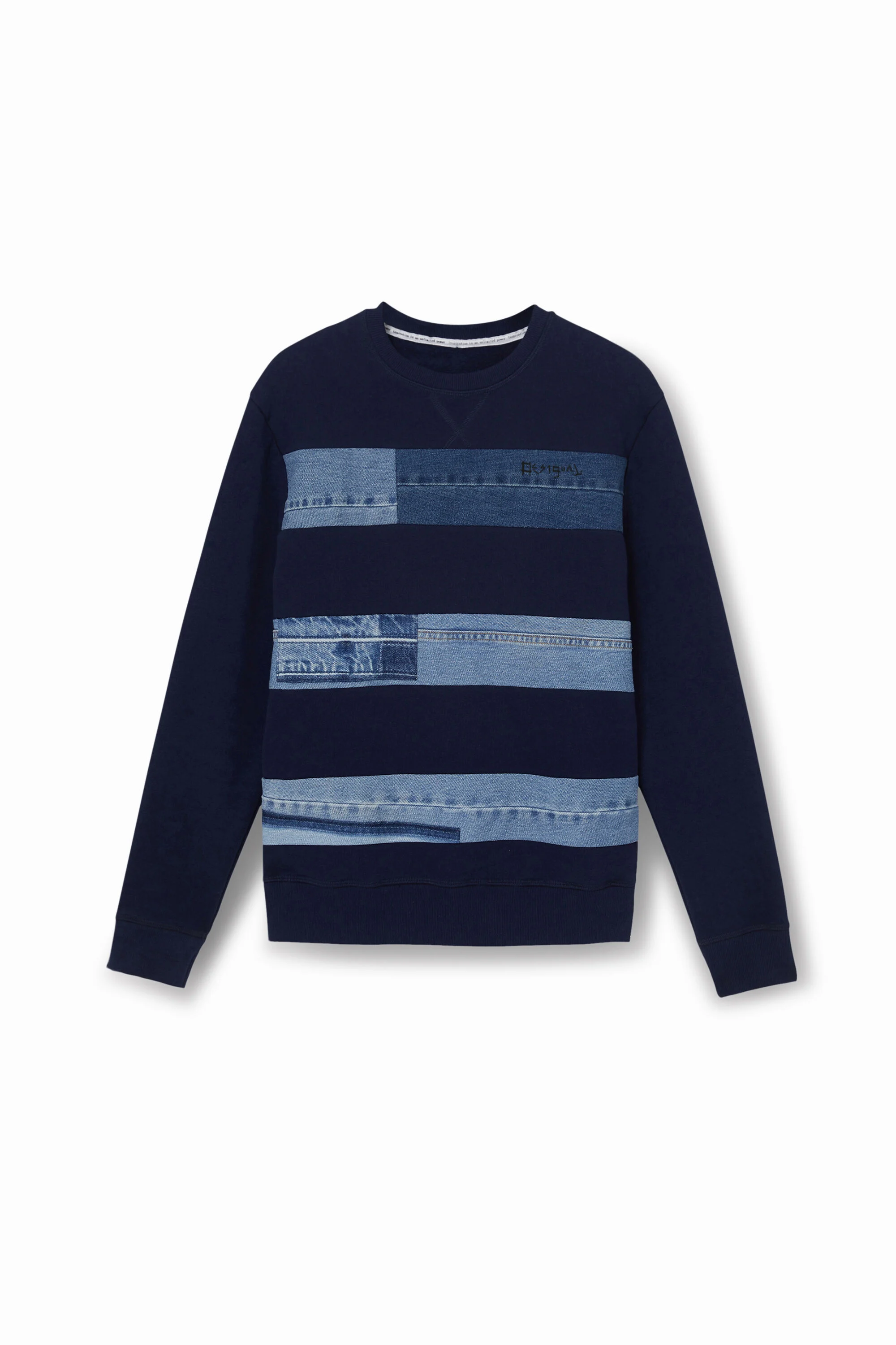 Sudadera felpa parches vaqueros
