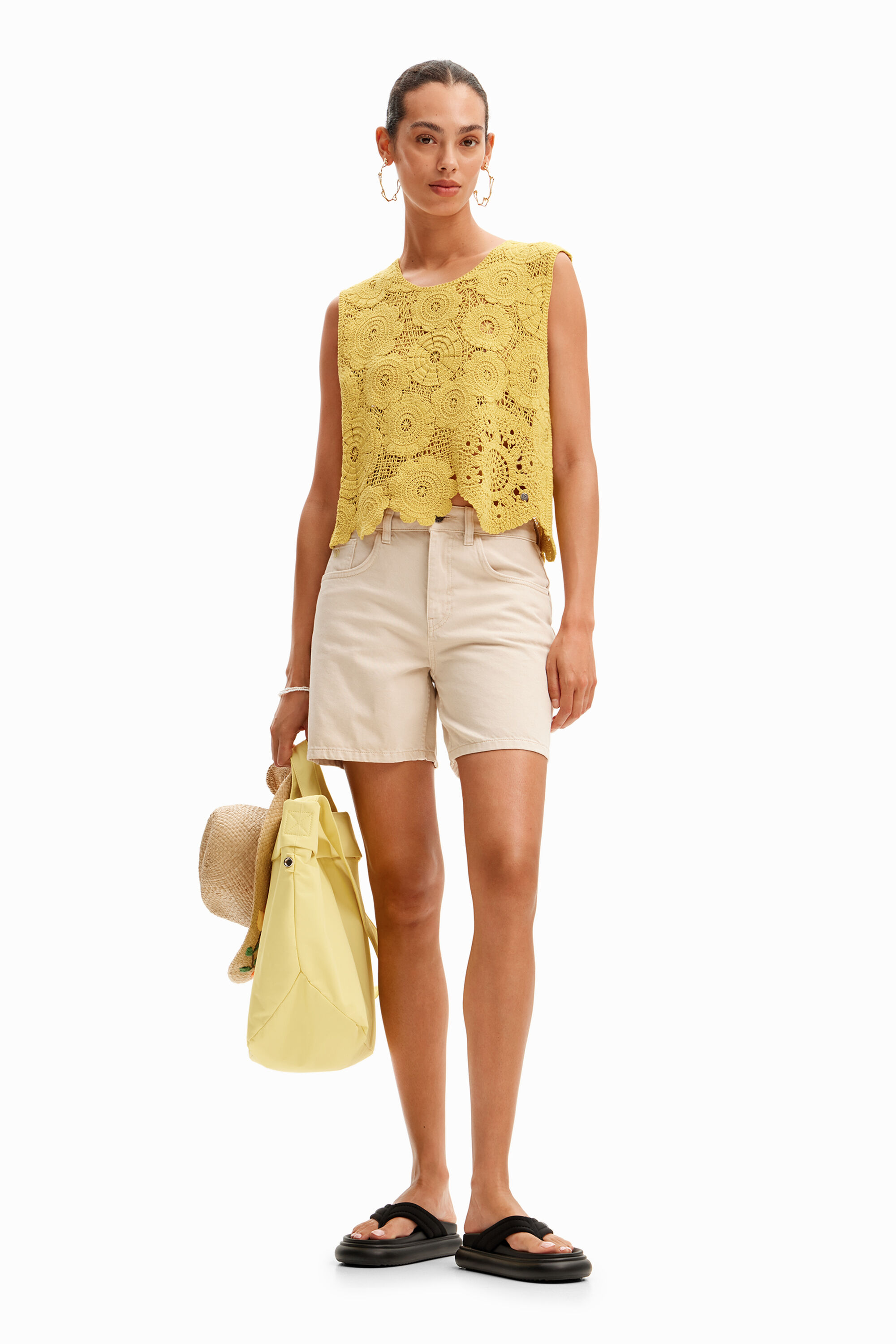 Camiseta crochet flores