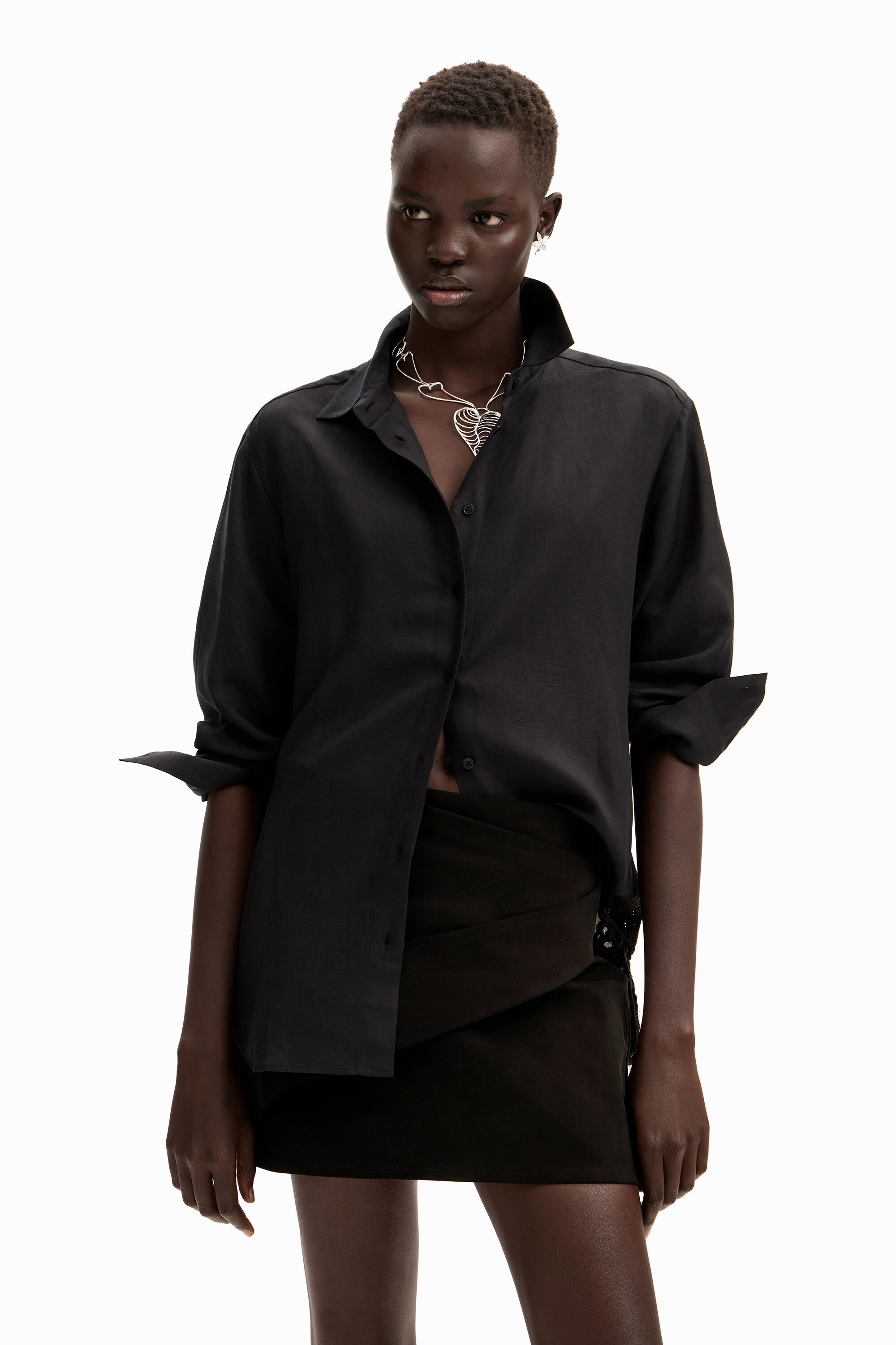 Camisa oversize macram&eacute;