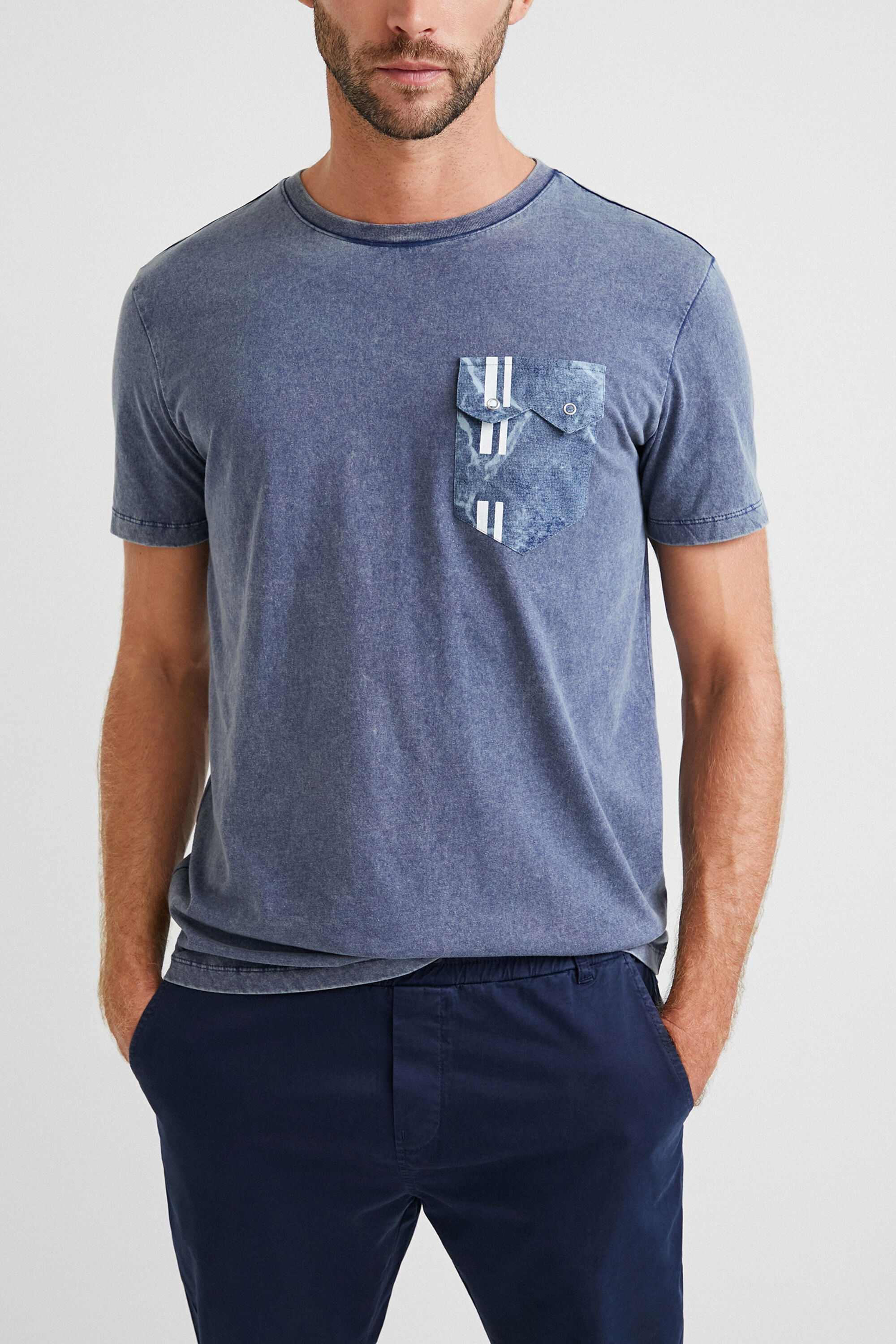 Camiseta bolsillo 100% algod&oacute;n