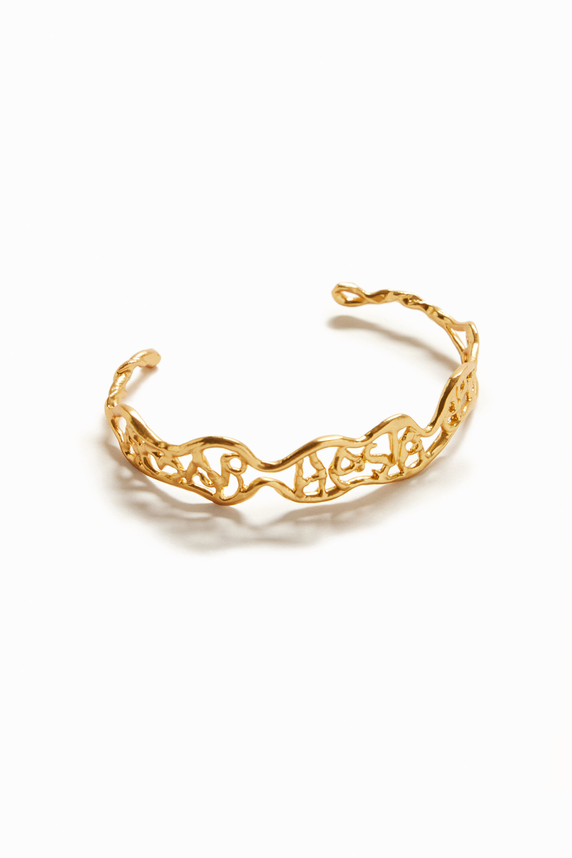 Brazalete fino mensaje ba&ntilde;o oro Zalio