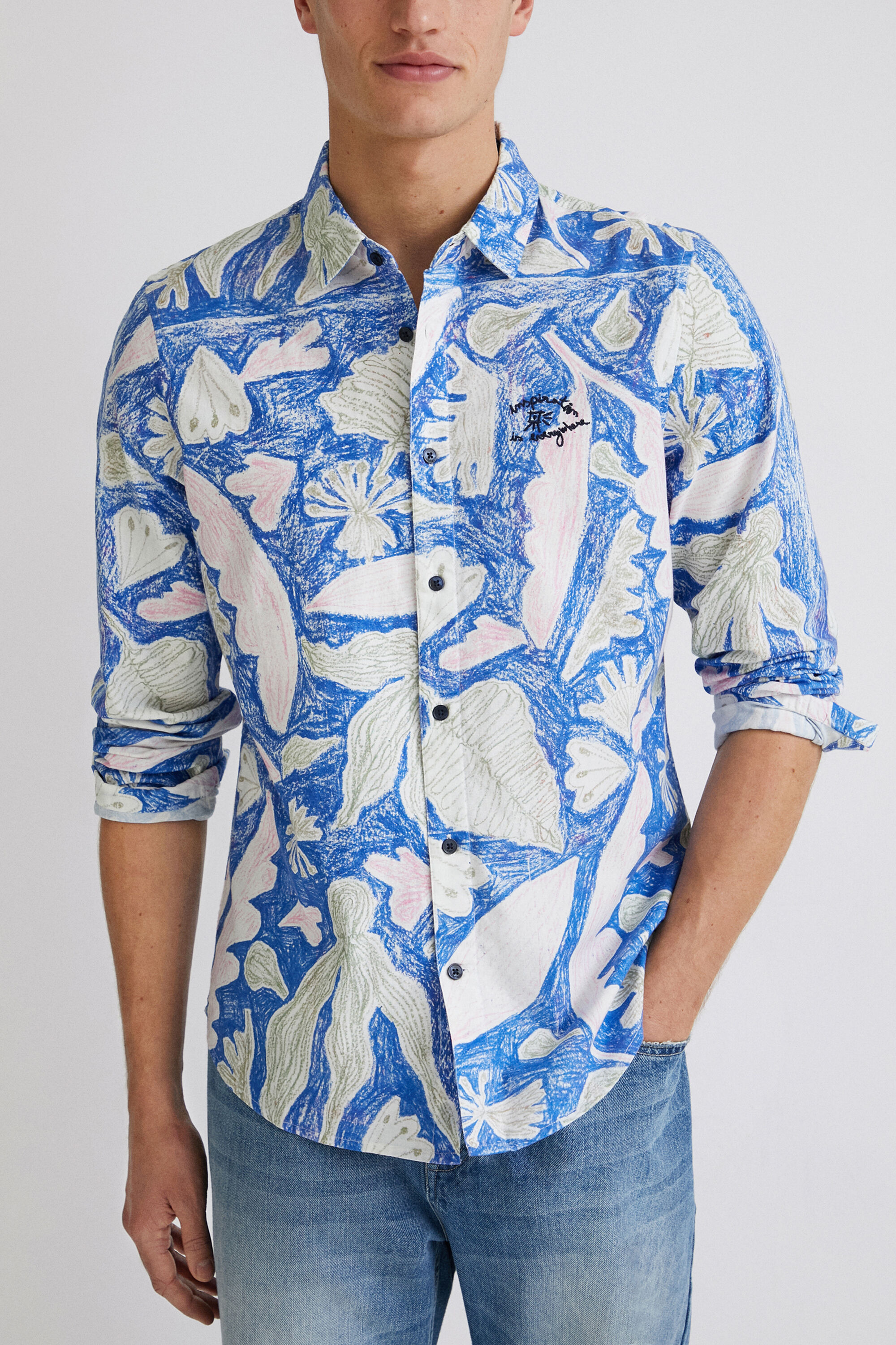 Camisa manga larga tropical