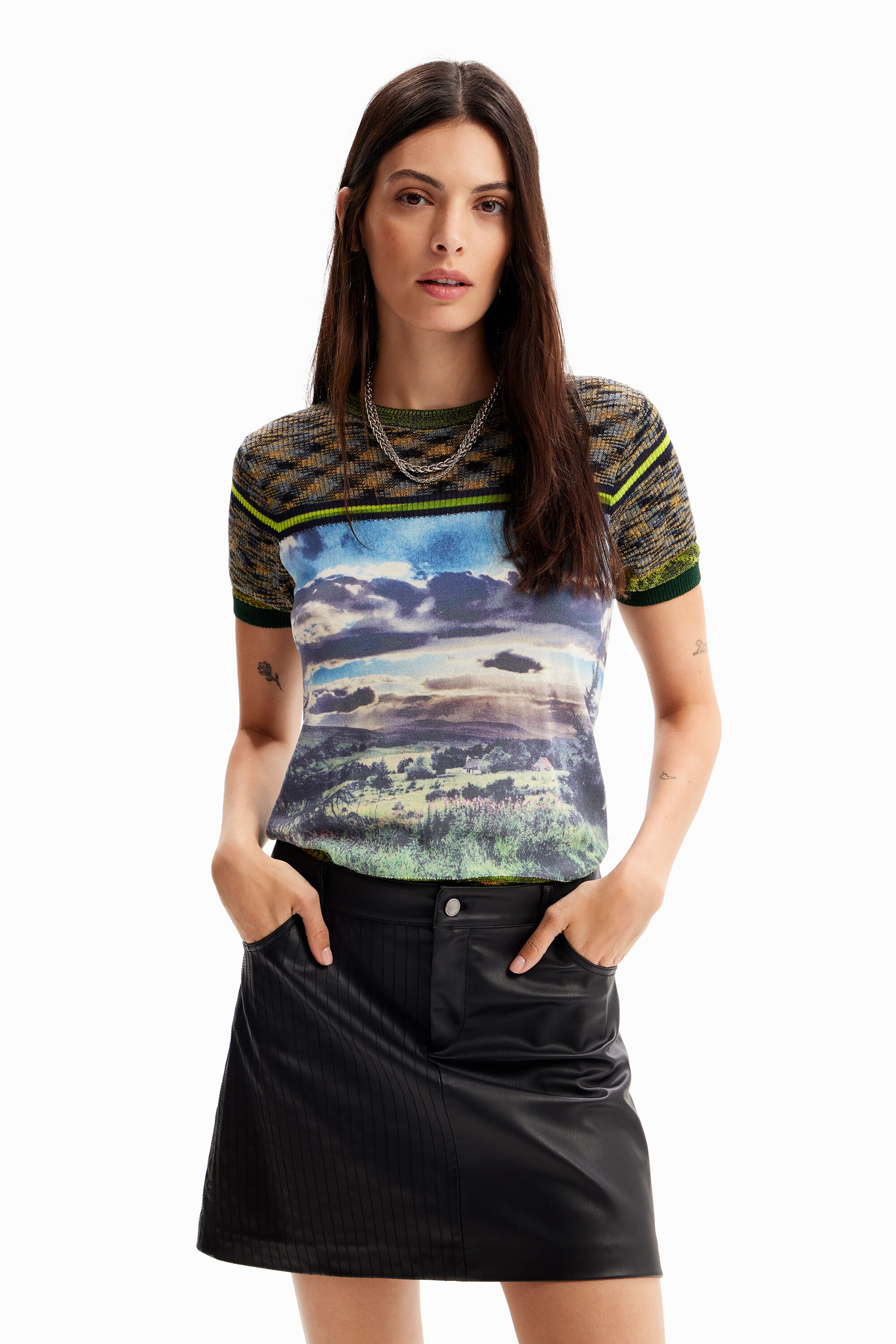 Camiseta punto paisaje