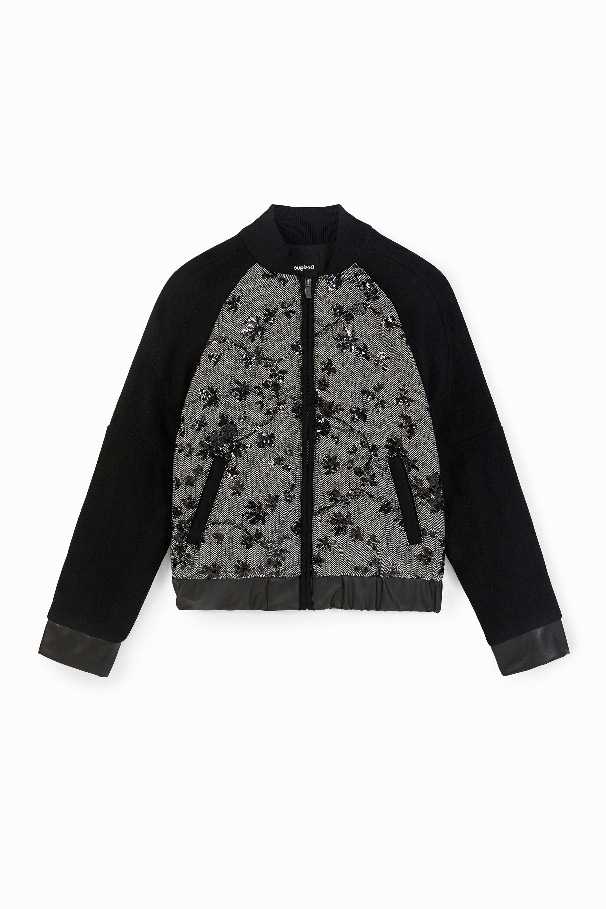 Chaqueta bomber lana bordada