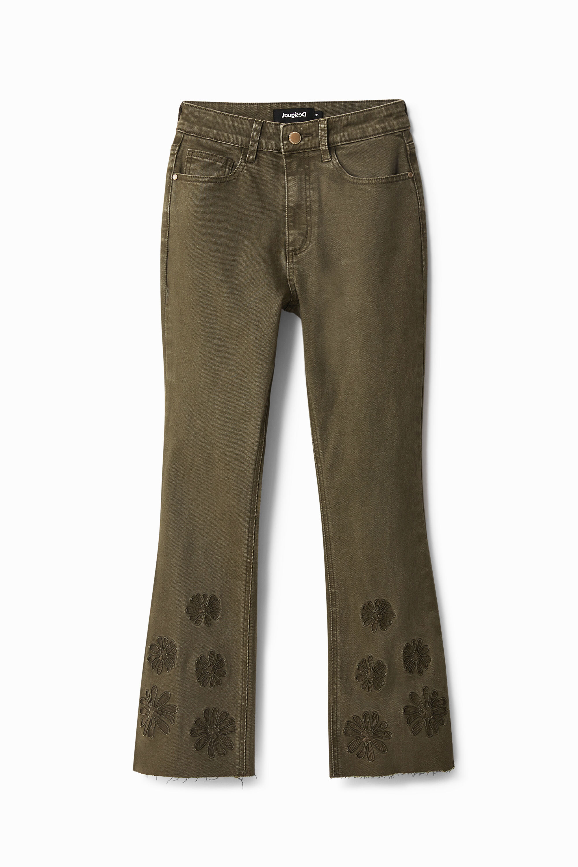 Vaquero Flare cropped bordados