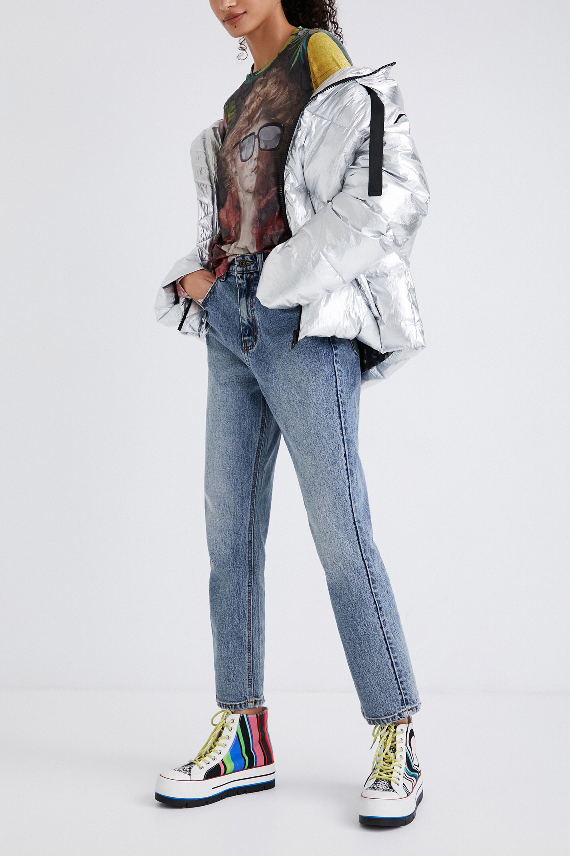 Chaqueta acolchada con mangas desmontables