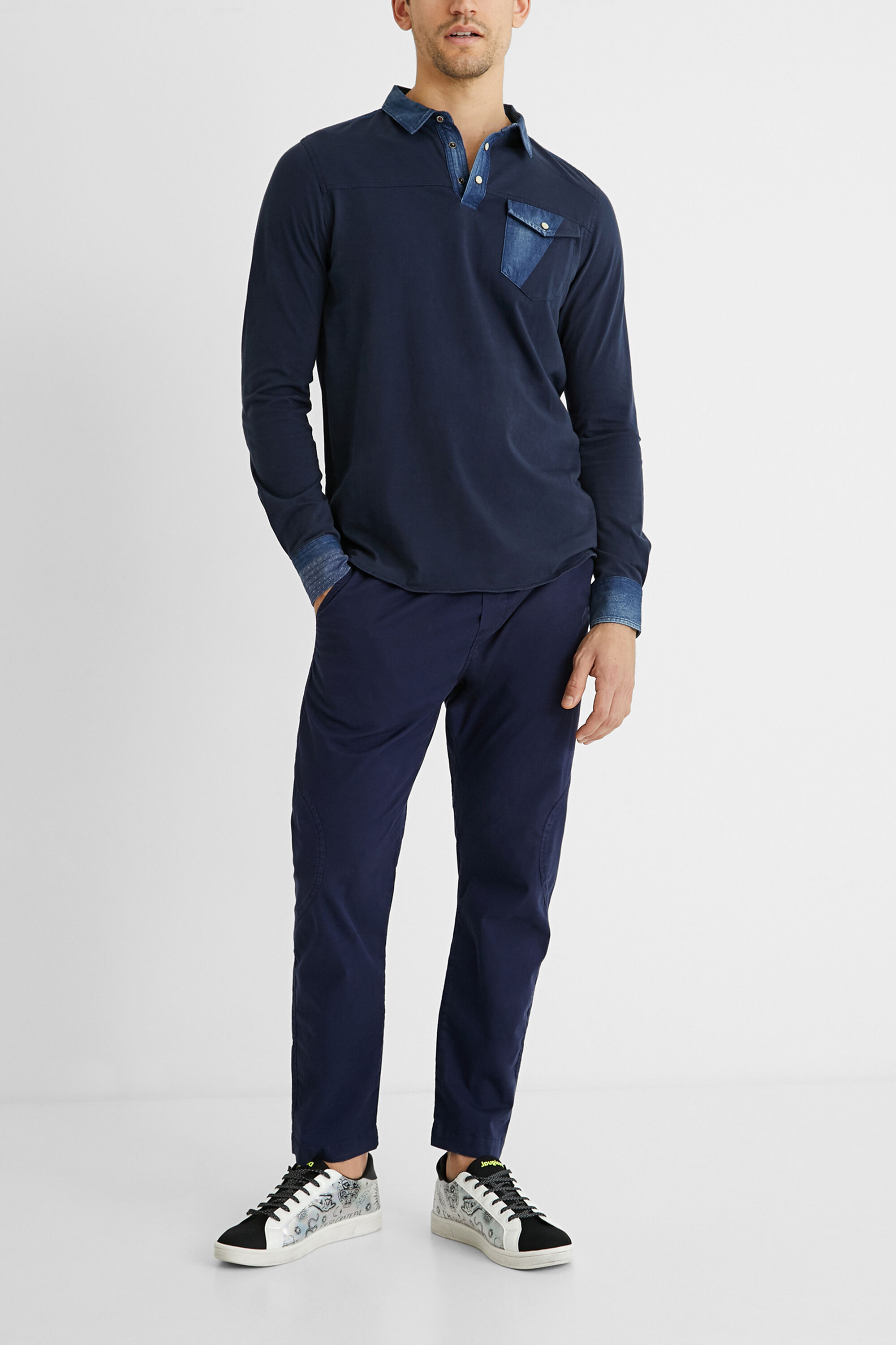 Polo algod&oacute;n y denim
