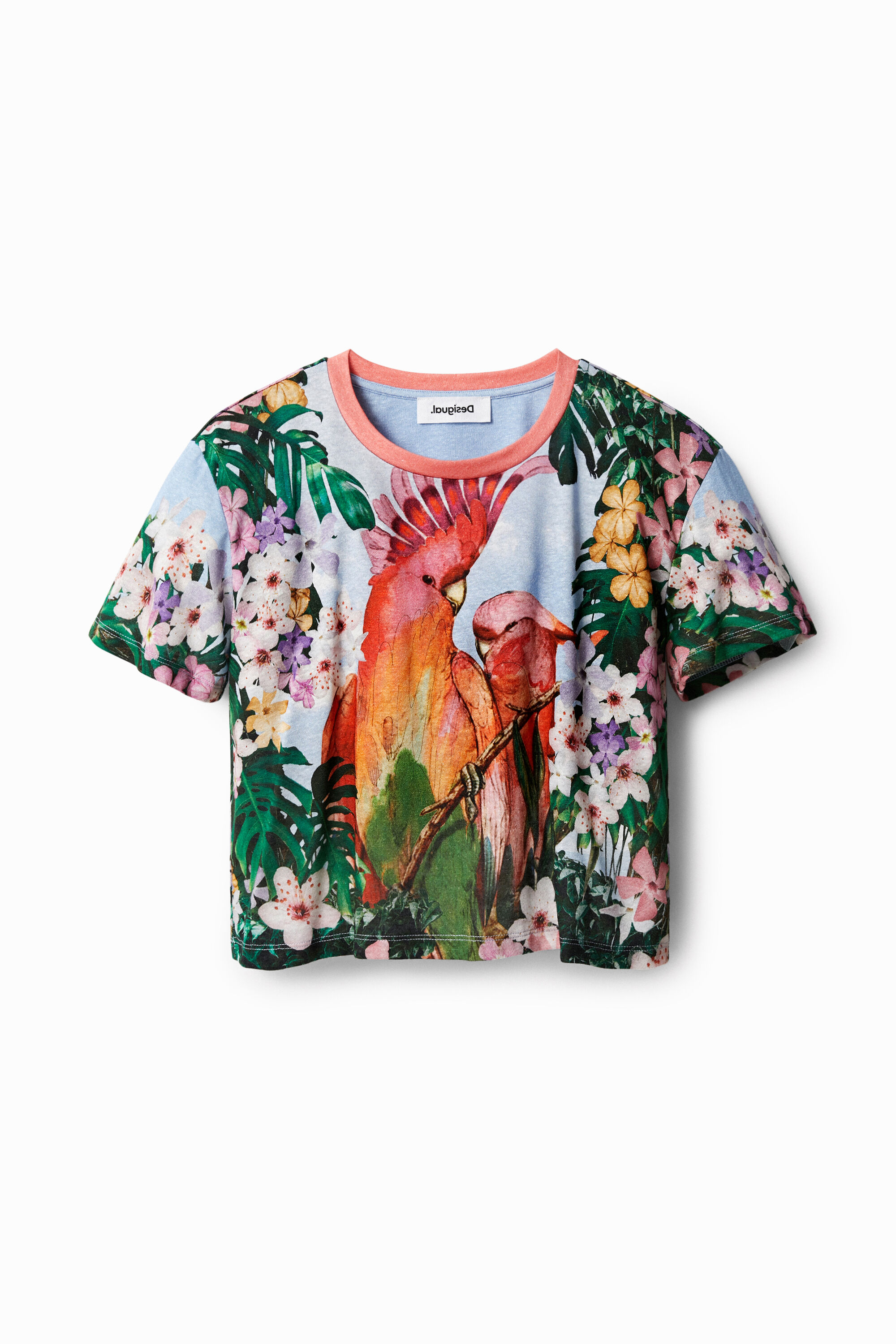 Camiseta tropical loros