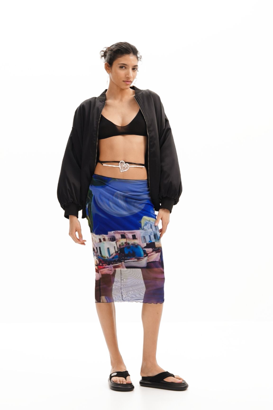 Falda midi paisaje M. Christian Lacroix