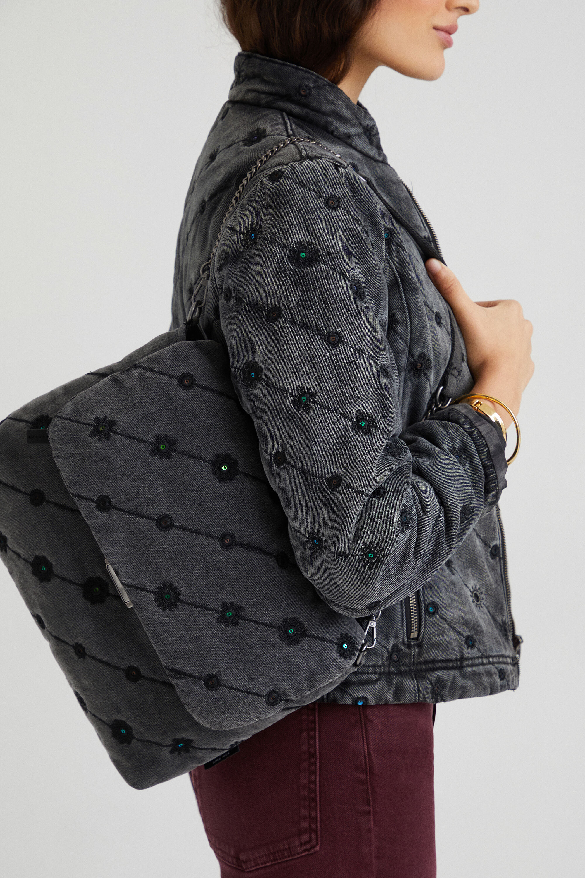 Bolso bandolera efecto denim