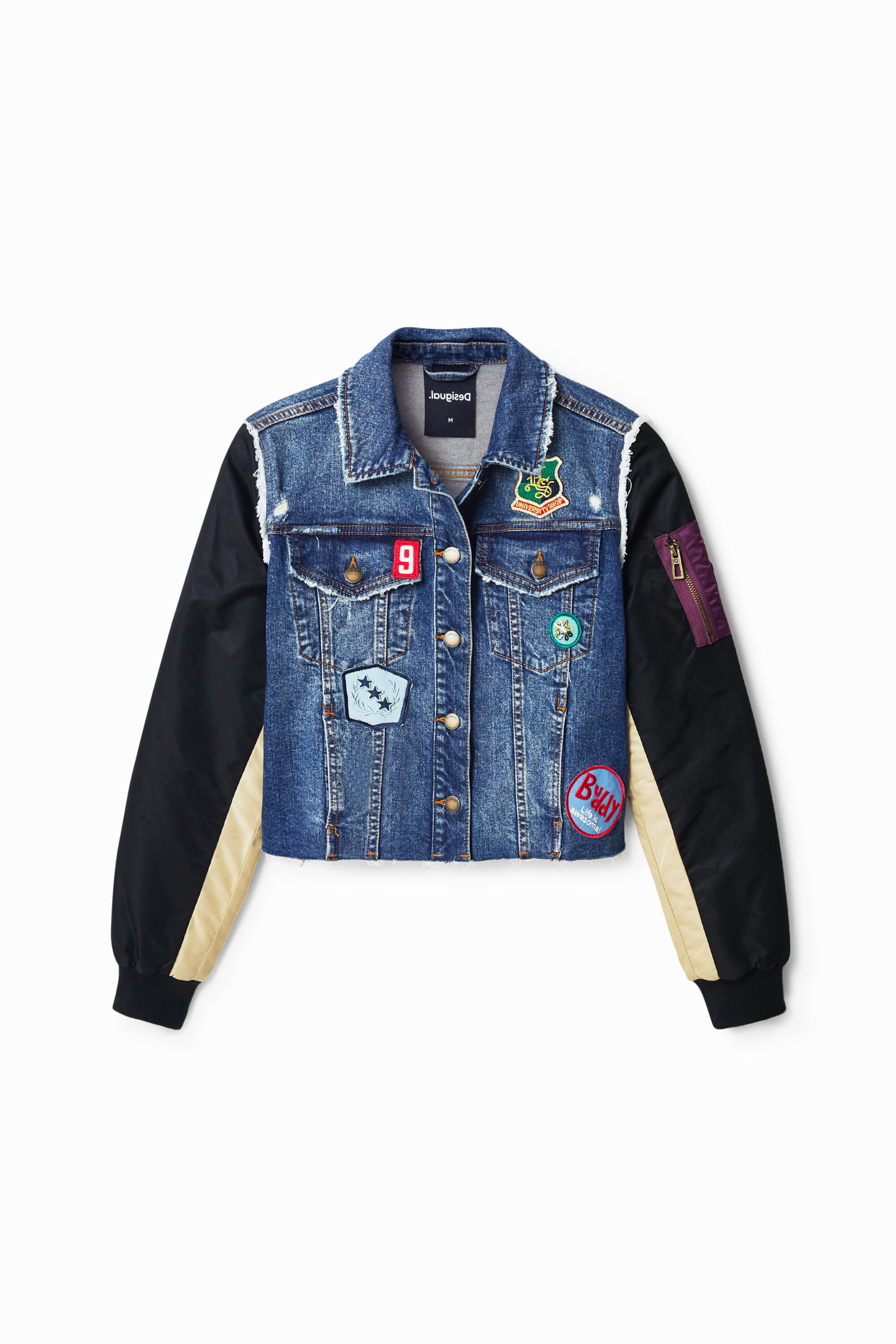 Chaqueta vaquera bomber h&iacute;brida