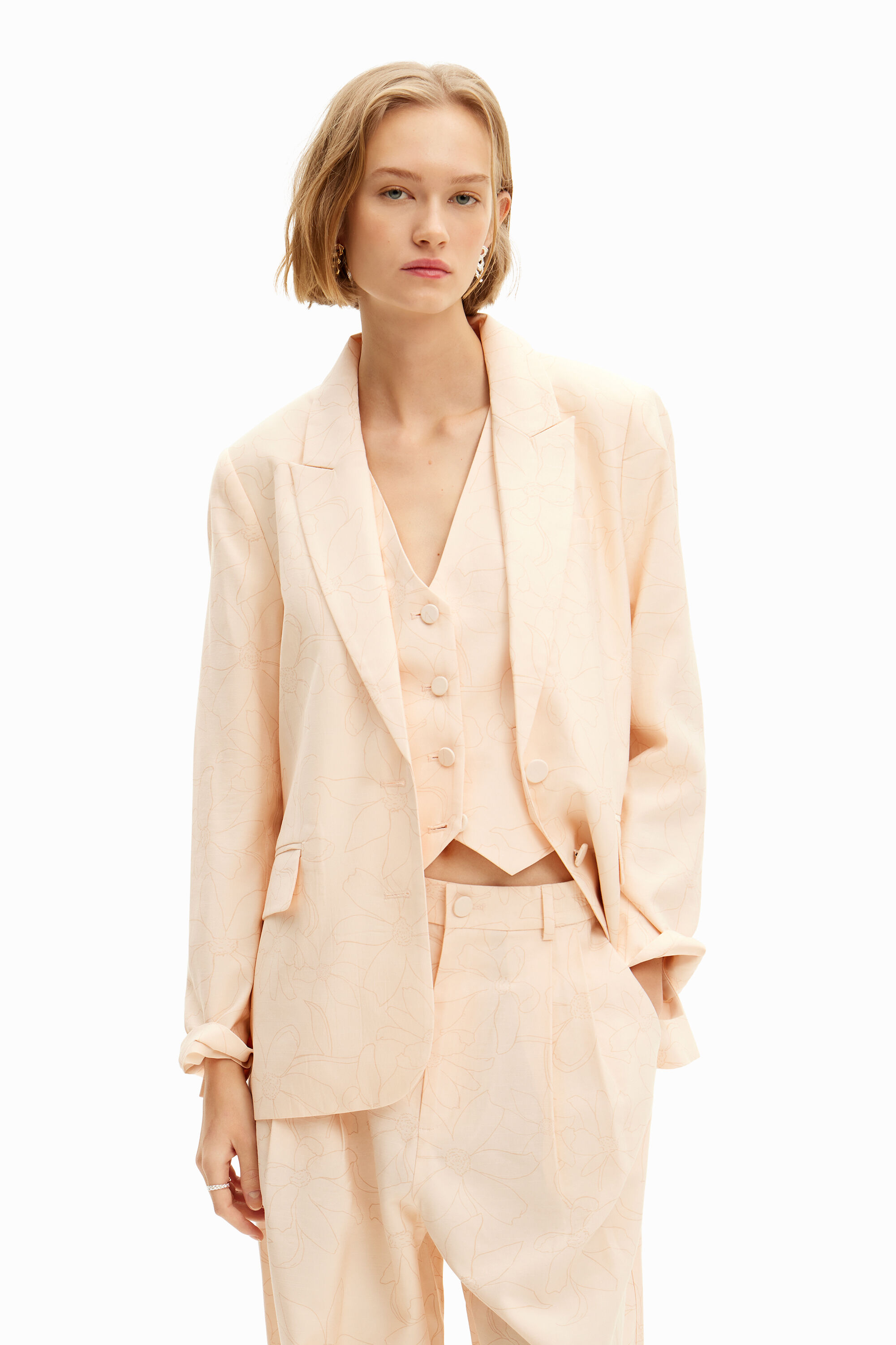 Blazer recta flores